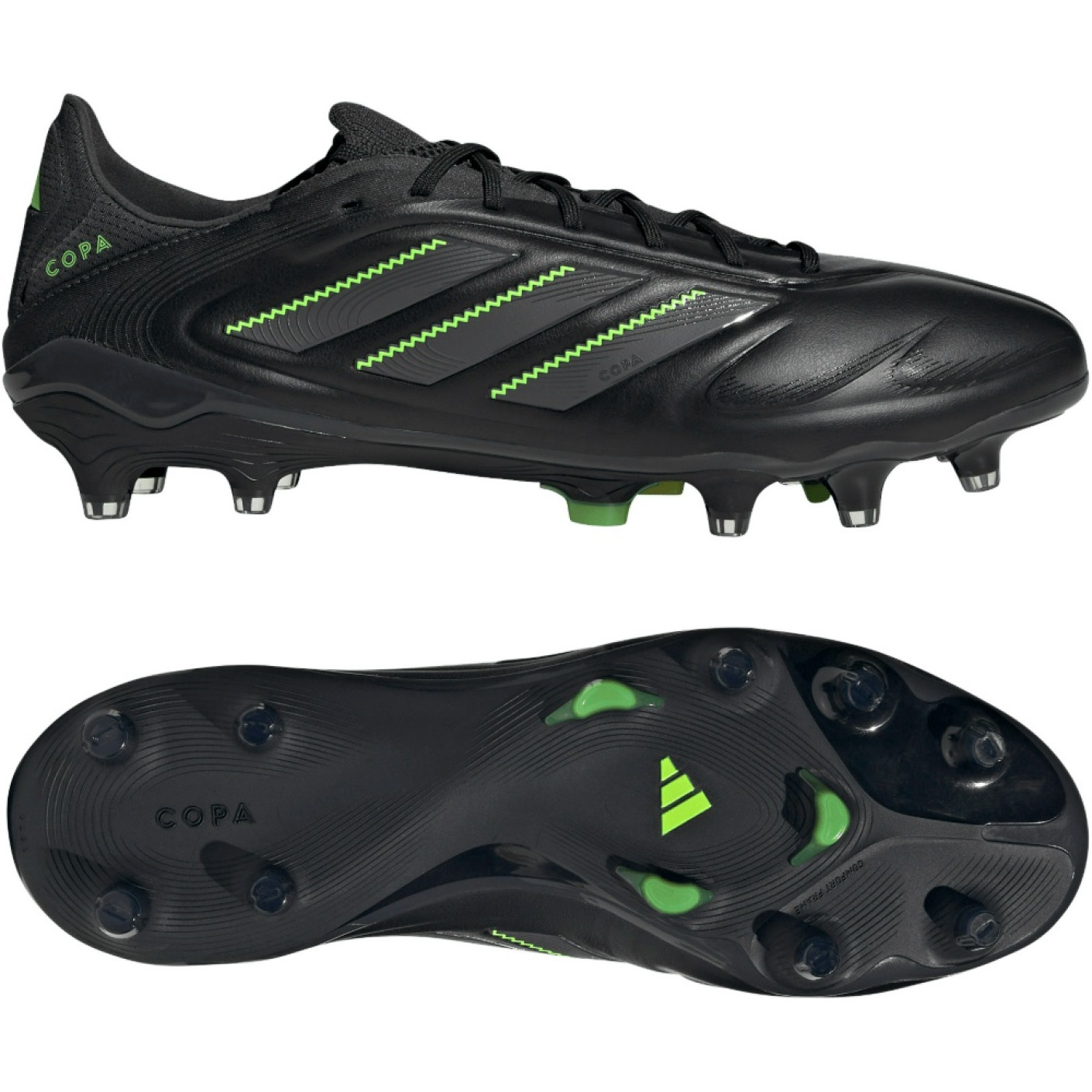adidas Copa Pure III Elite Gras Voetbalschoenen (FG) Zwart Donkergrijs Groen