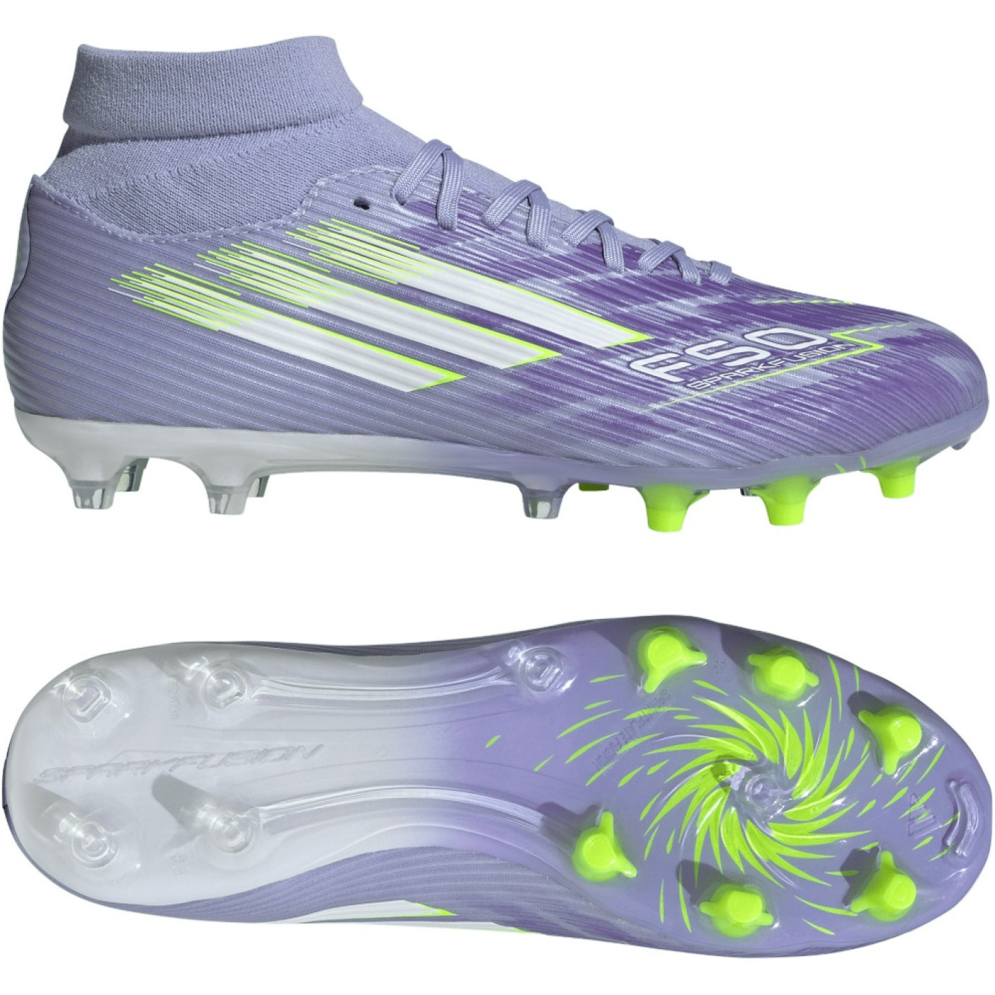 adidas F50 Sparkfusion League Grass/Artificial Grass Football Boots (MG) Women Purple Yellow