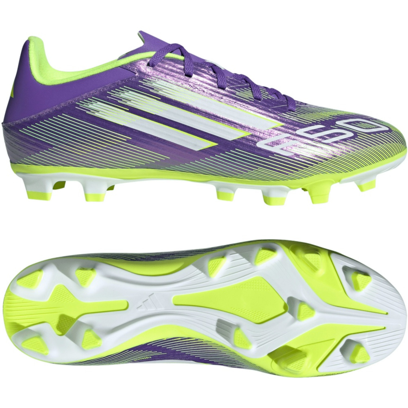 adidas F50 Club Gras / Kunstgras Voetbalschoenen (MG) Paars Wit Neongeel