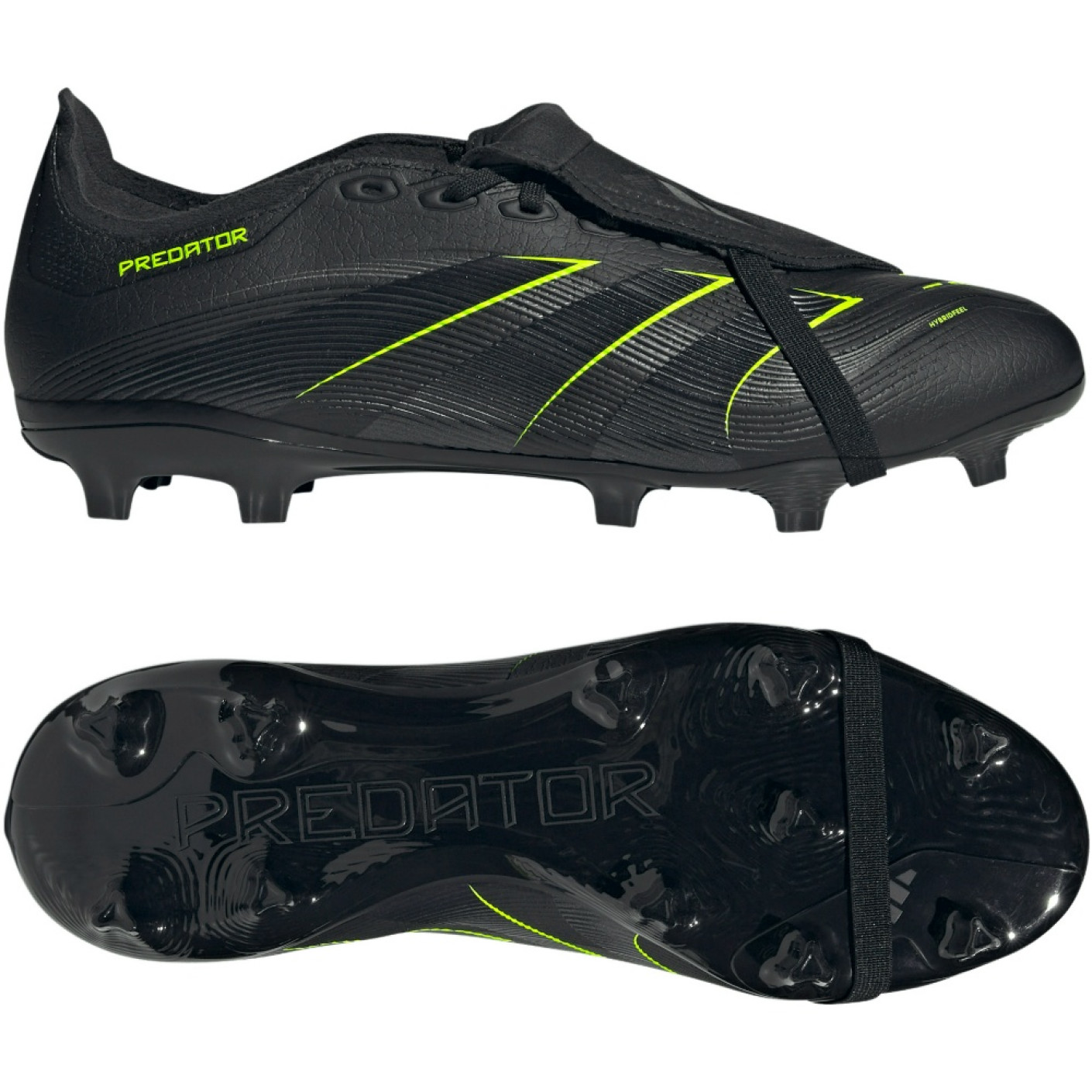 adidas Predator League FT Grass/Artificial Grass Football Boots (MG) Black Dark Grey Neon Yellow