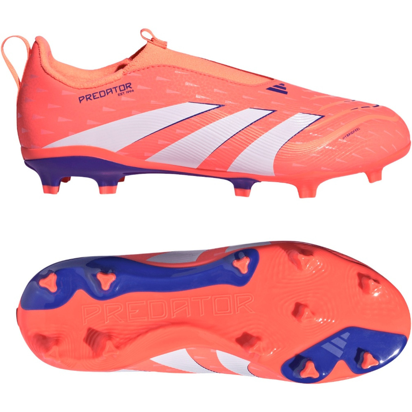 adidas Predator League Laceless Grass/Artificial Grass Football Boots (MG) Kids Orange White Blue