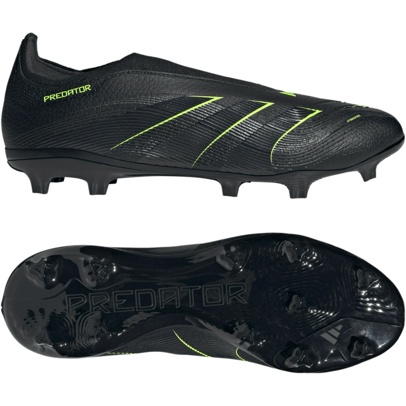 adidas Predator League Veterloze Gras / Kunstgras Voetbalschoenen (MG) Zwart Donkergrijs Neongeel