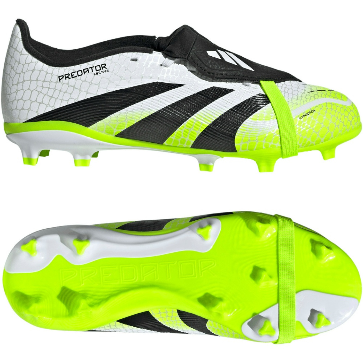 adidas Predator League FT Gras / Kunstgras Voetbalschoenen (MG) Kids Wit Zwart Neongeel