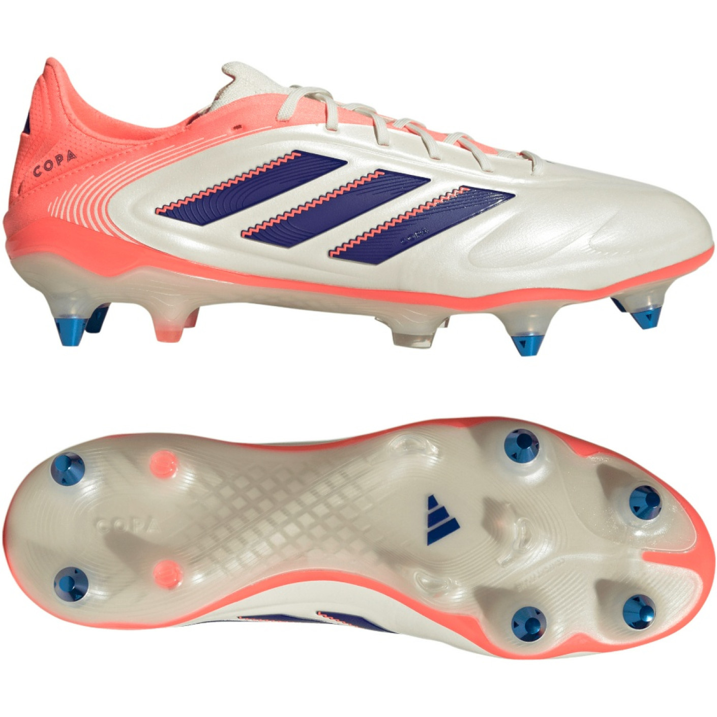adidas Copa Pure III Elite Iron Nop Football Boots (SG) Off White Blue Pink