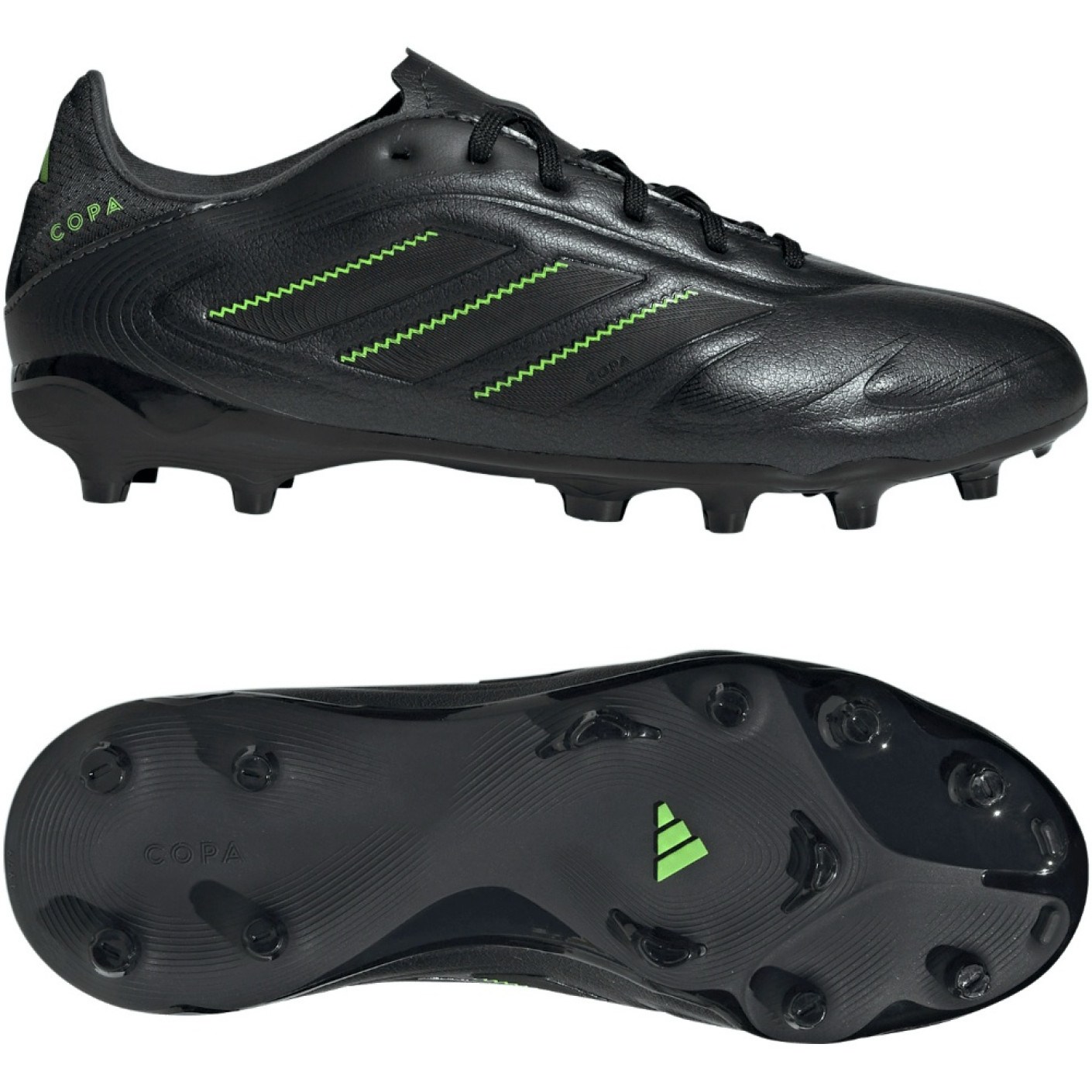 adidas Copa Pure III League Grass/Artificial Grass Football Boots (MG) Kids Black Dark Grey Green