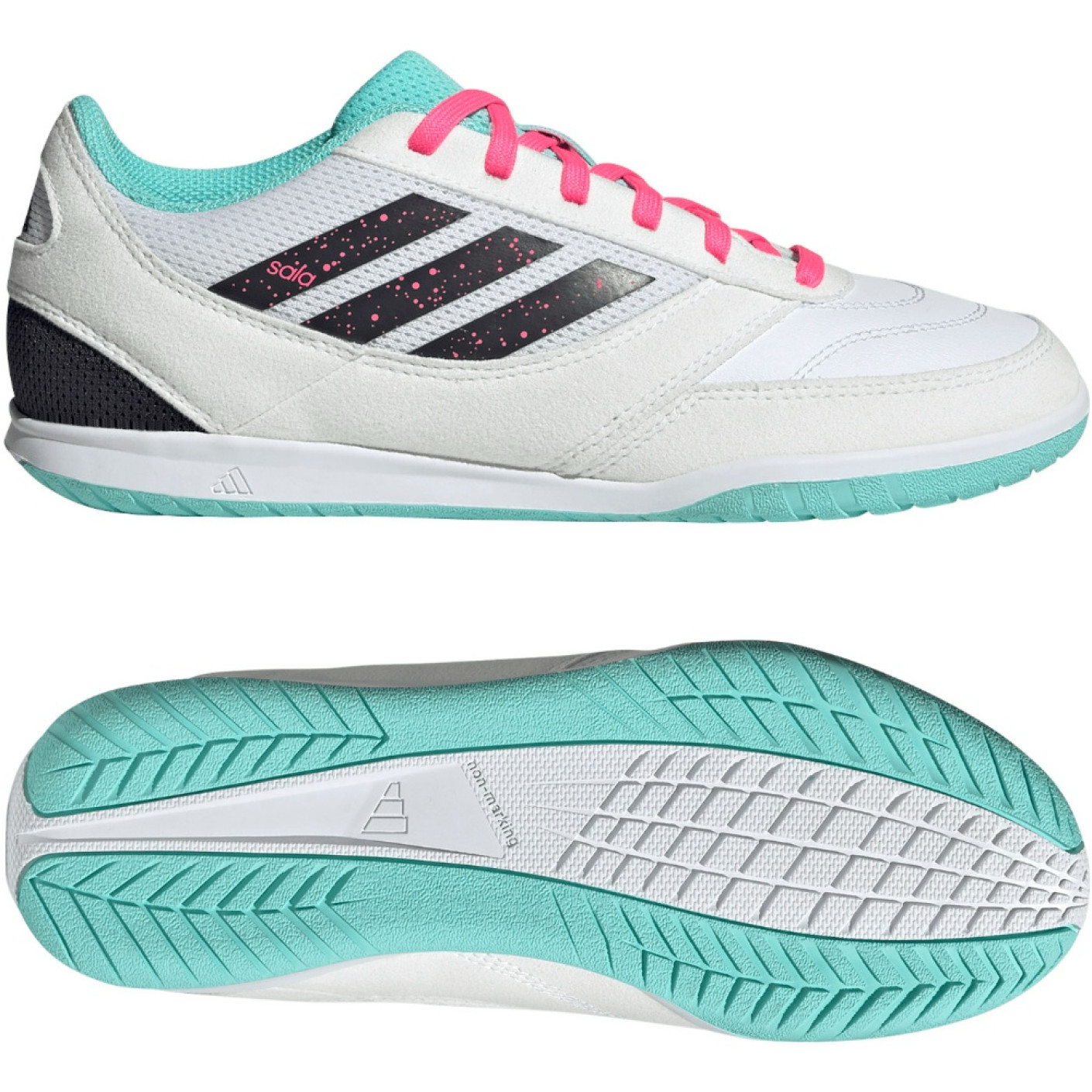 adidas Top Sala Competition II Zaalvoetbalschoenen (IN) Kids Wit Zwart Turquoise Roze