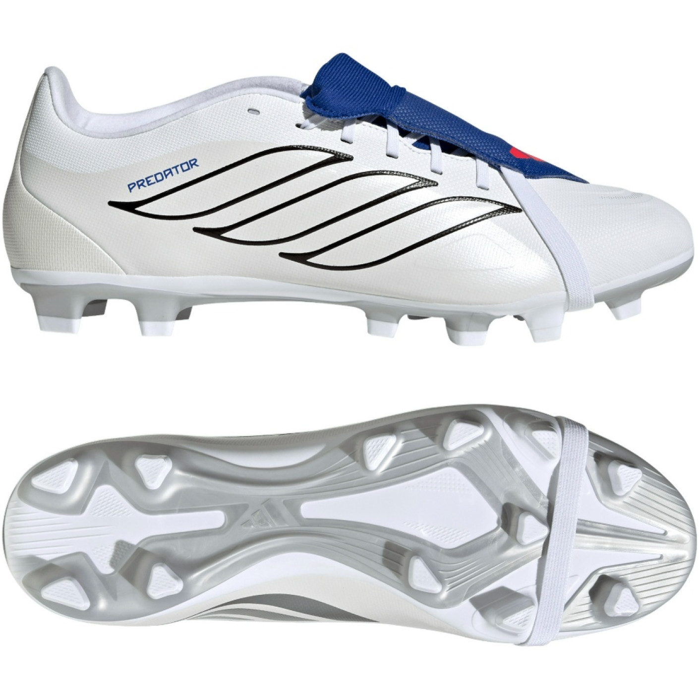 adidas Predator Club FT Grass/Artificial Grass Football Boots (MG) White Silver Blue Red