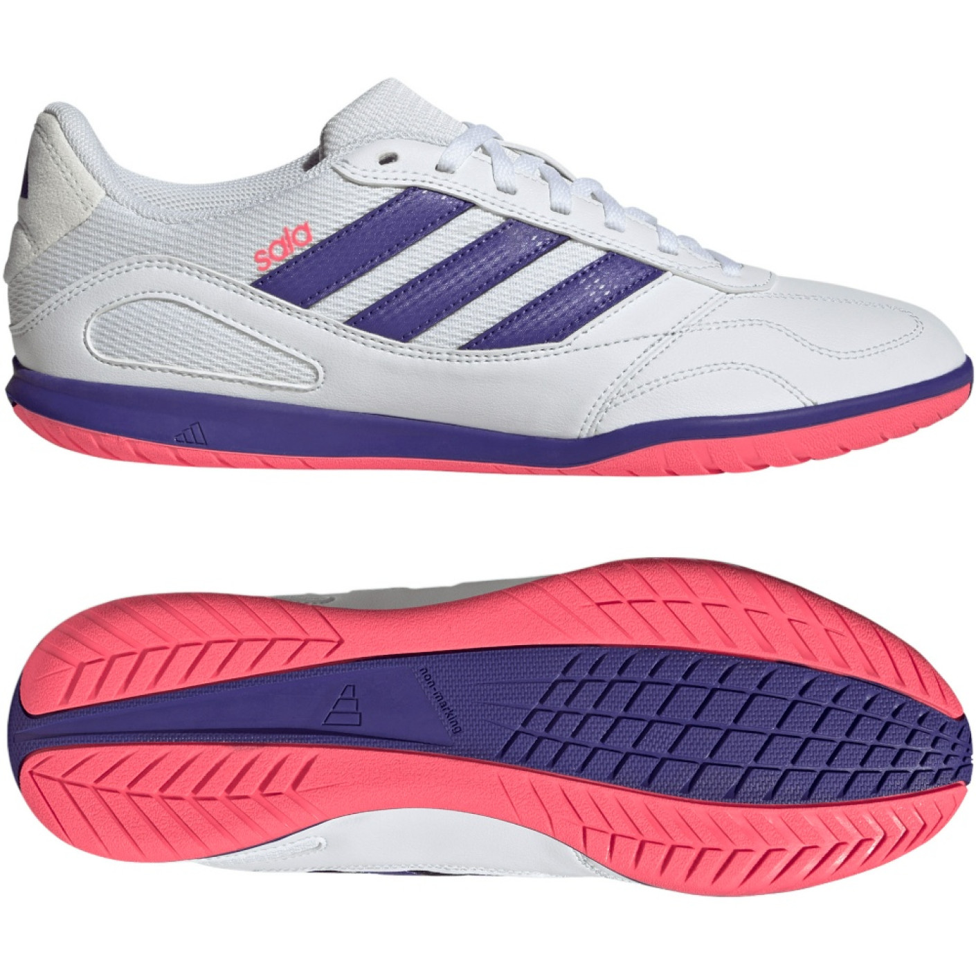 adidas Super Sala III Indoor Football Boots (IN) White Purple Pink