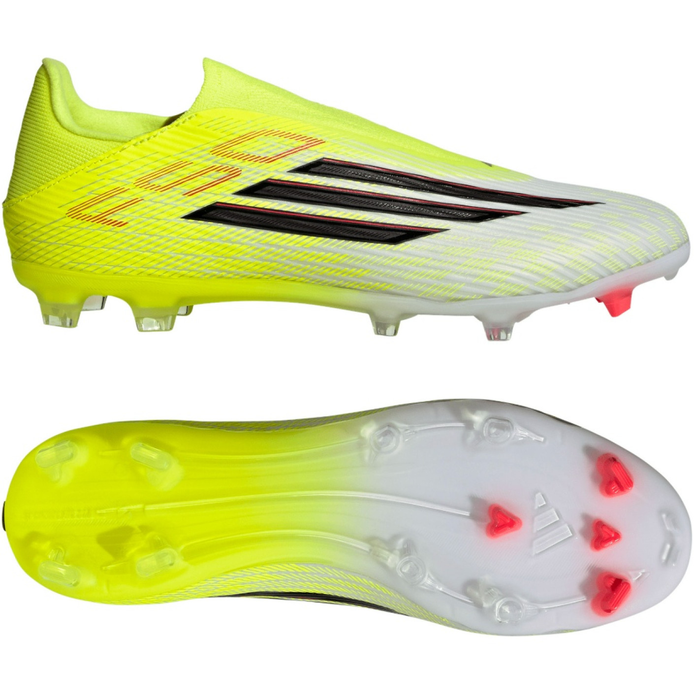 adidas F50 League Veterloze Gras / Kunstgras Voetbalschoenen (MG) Neongeel Zwart Rood