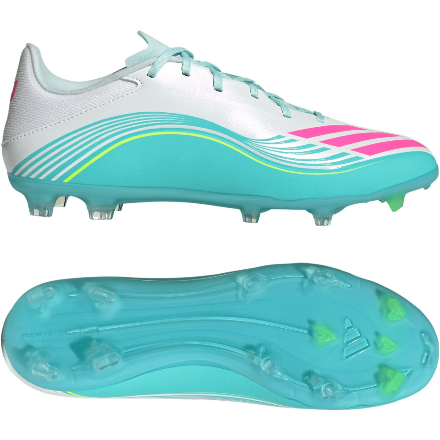 adidas F50 Messi League Grass/Artificial Grass Football Boots (MG) White Turquoise Pink