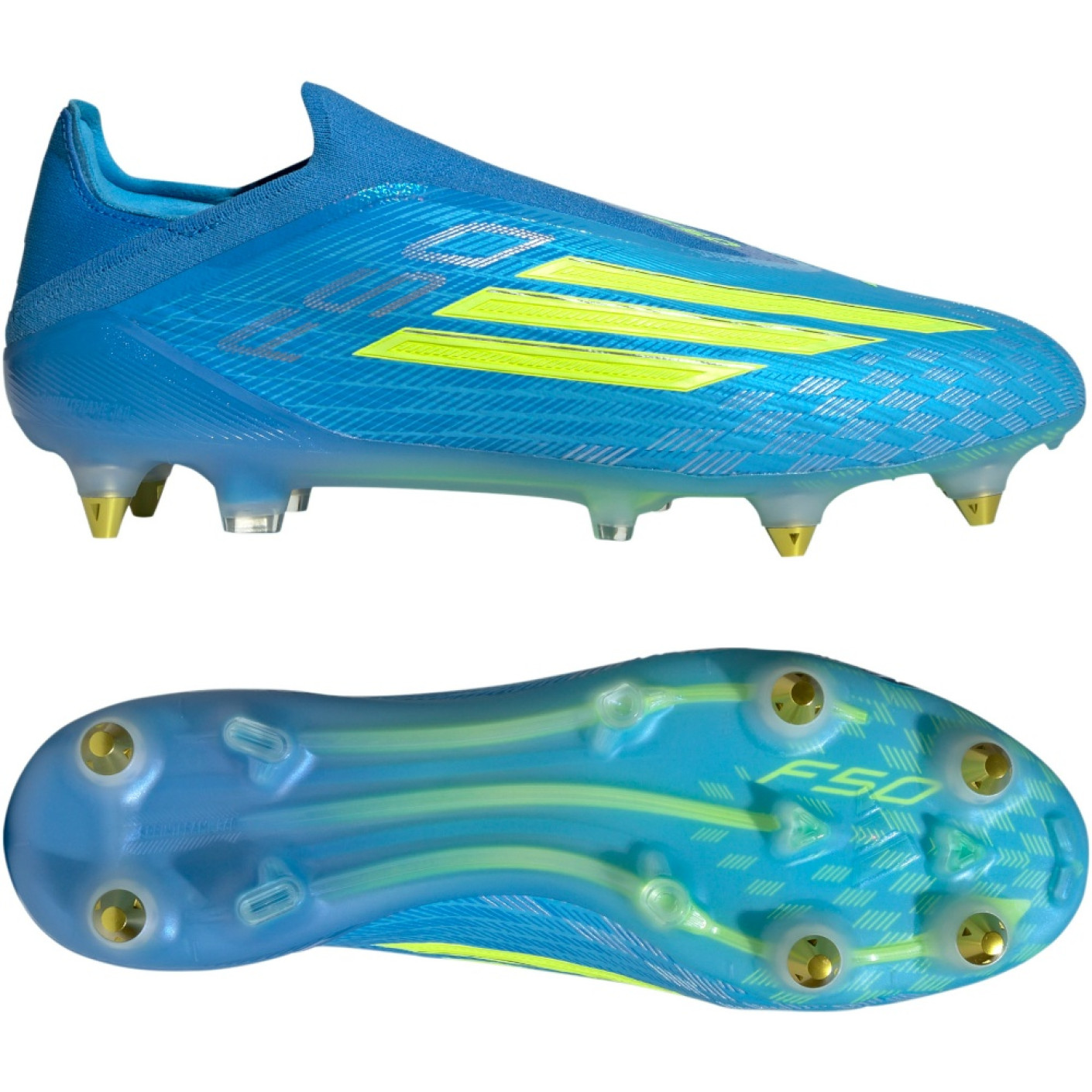 adidas F50 Elite Laceless Iron Stud Football Boots (SG) Blue Neon Yellow