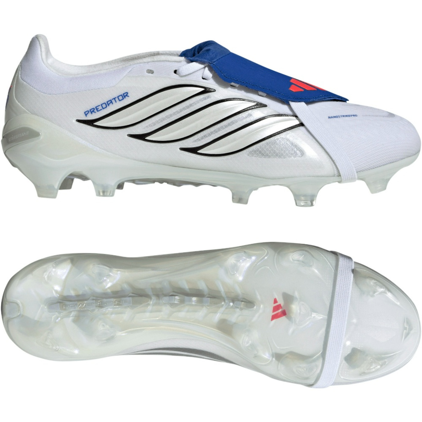 adidas Predator Pro FT Gras Football Boots (FG) White Silver Blue Red