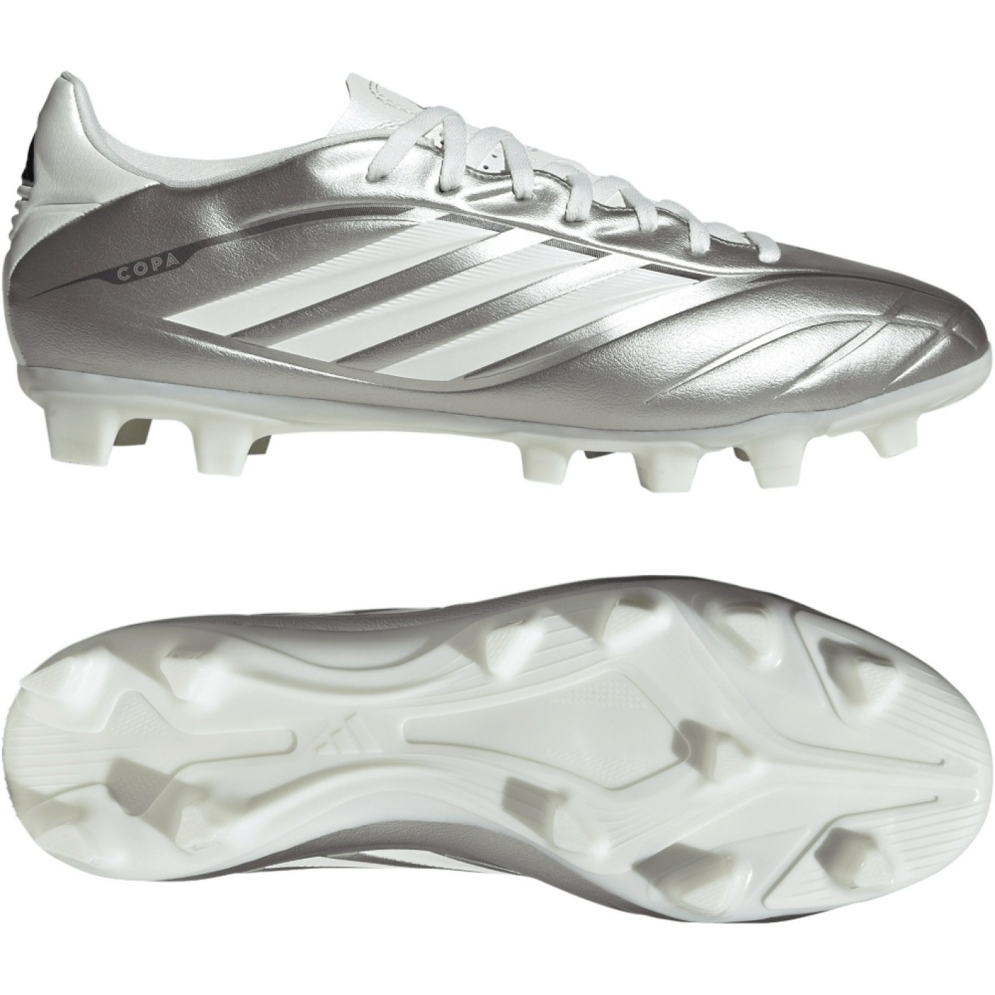 adidas Copa Pure IV Club Gras / Kunstgras Voetbalschoenen (MG) Zilver Wit Donkergrijs
