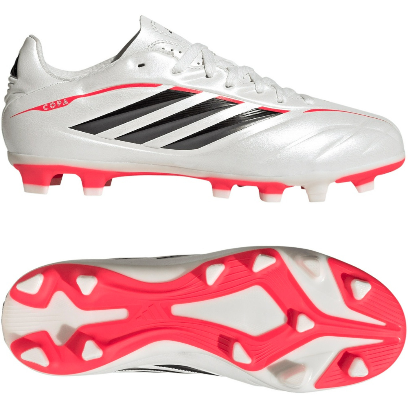 adidas Copa Pure IV Club Gras / Kunstgras Voetbalschoenen (MG) Kids Wit Zwart Rood