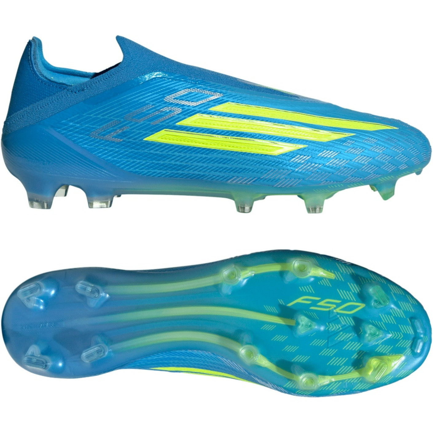 adidas F50 Elite Laceless Grass Football Boots (FG) Blue Neon Yellow