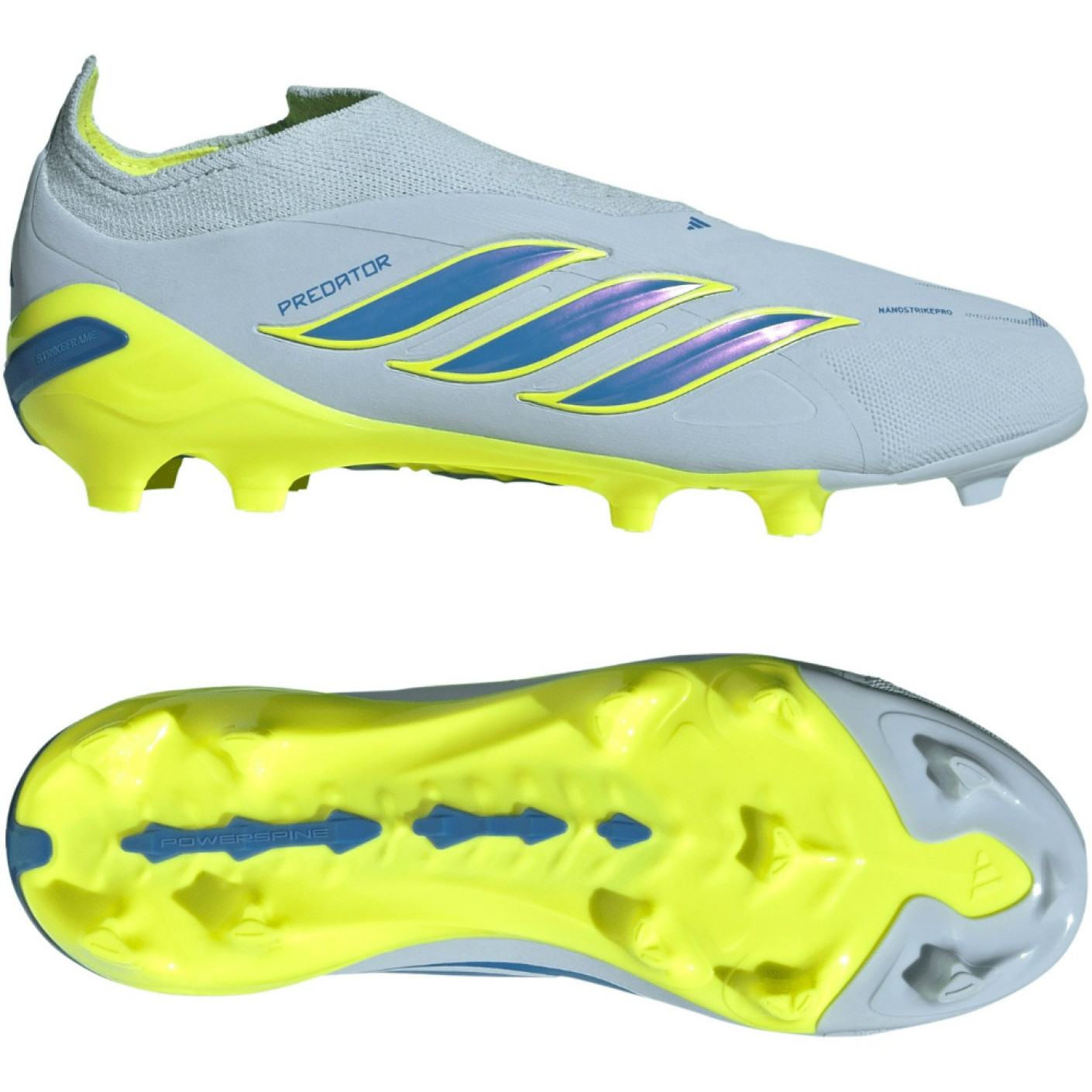 adidas Predator Elite Laceless Grass Football Boots (FG) Kids Light Blue Blue Yellow