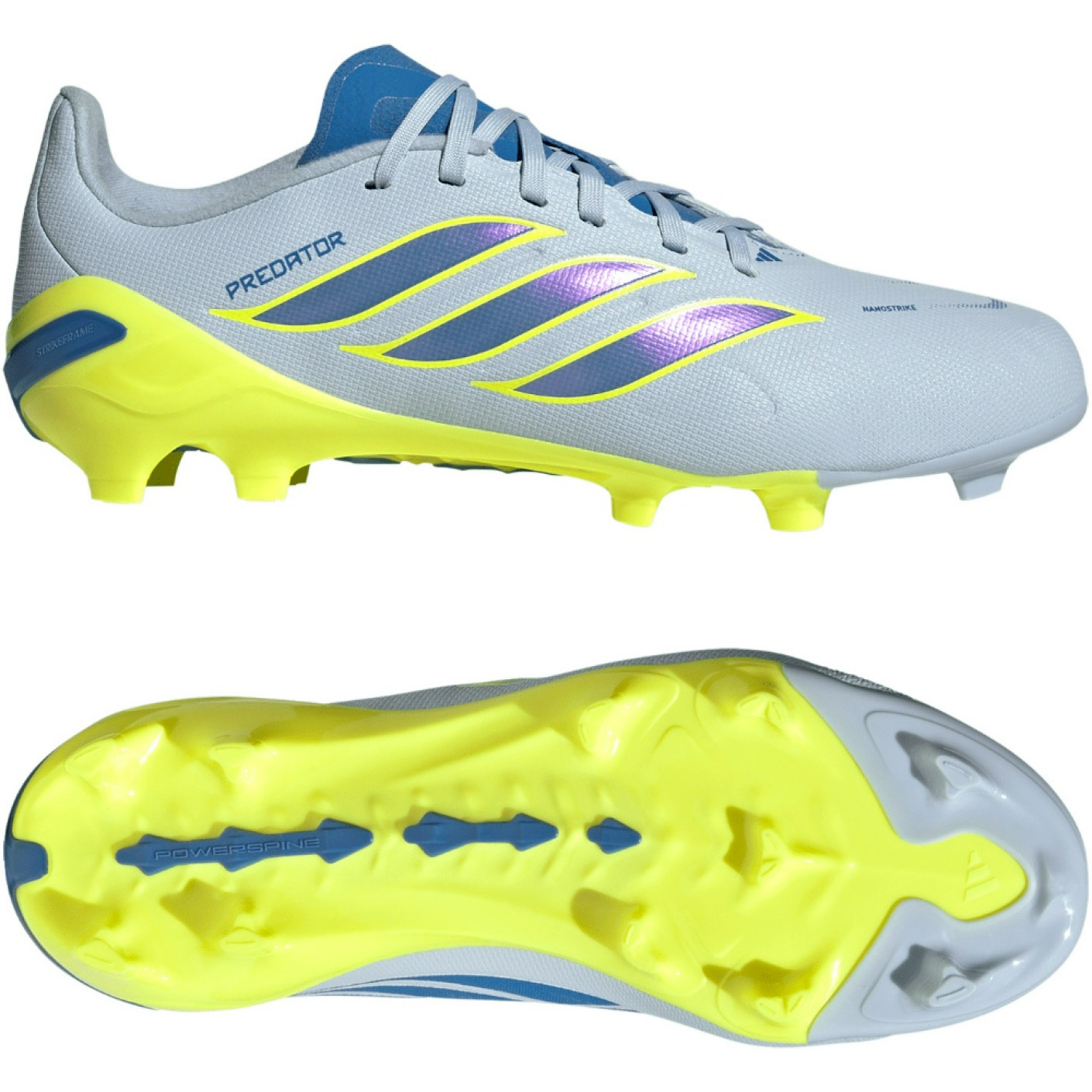 adidas Predator League Gras Football Boots (FG) Kids Light Blue Blue Yellow