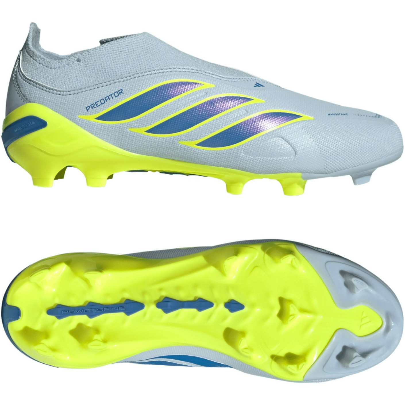 adidas Predator League Laceless Grass Football Boots (FG) Kids Light Blue Blue Yellow