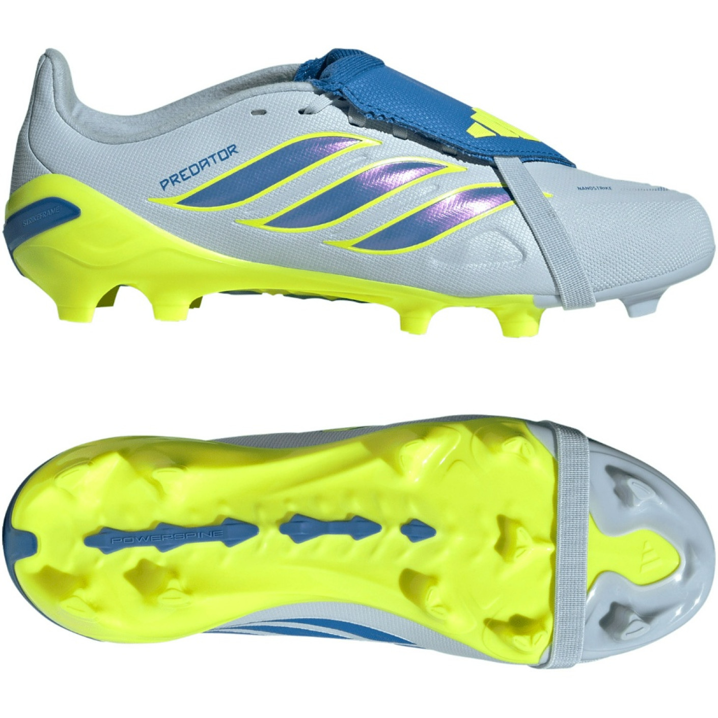adidas Predator League FT Gras Voetbalschoenen (FG) Kids Lichtblauw Blauw Geel