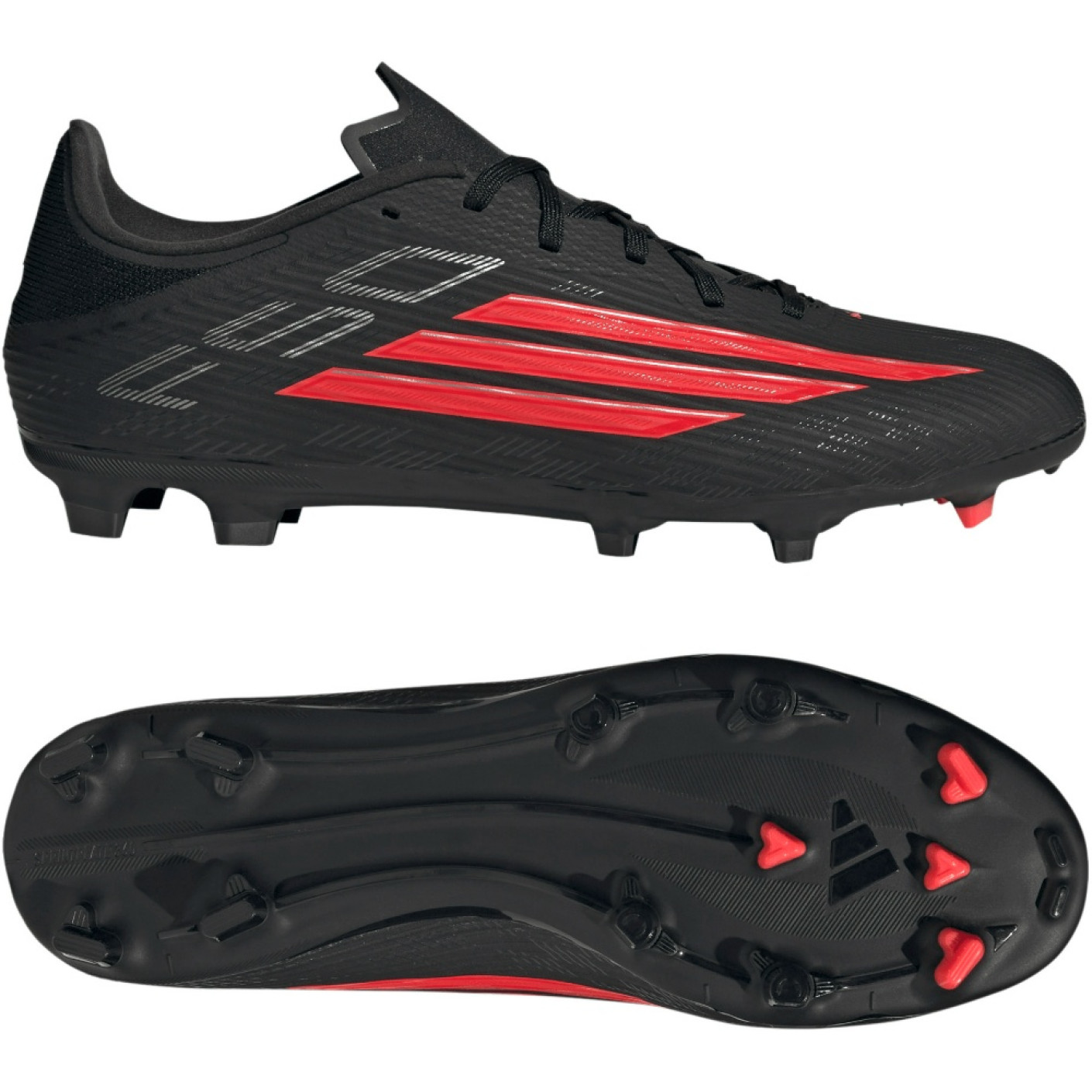adidas F50 League Grass/Artificial Grass Football Boots (MG) Black Red Dark Grey