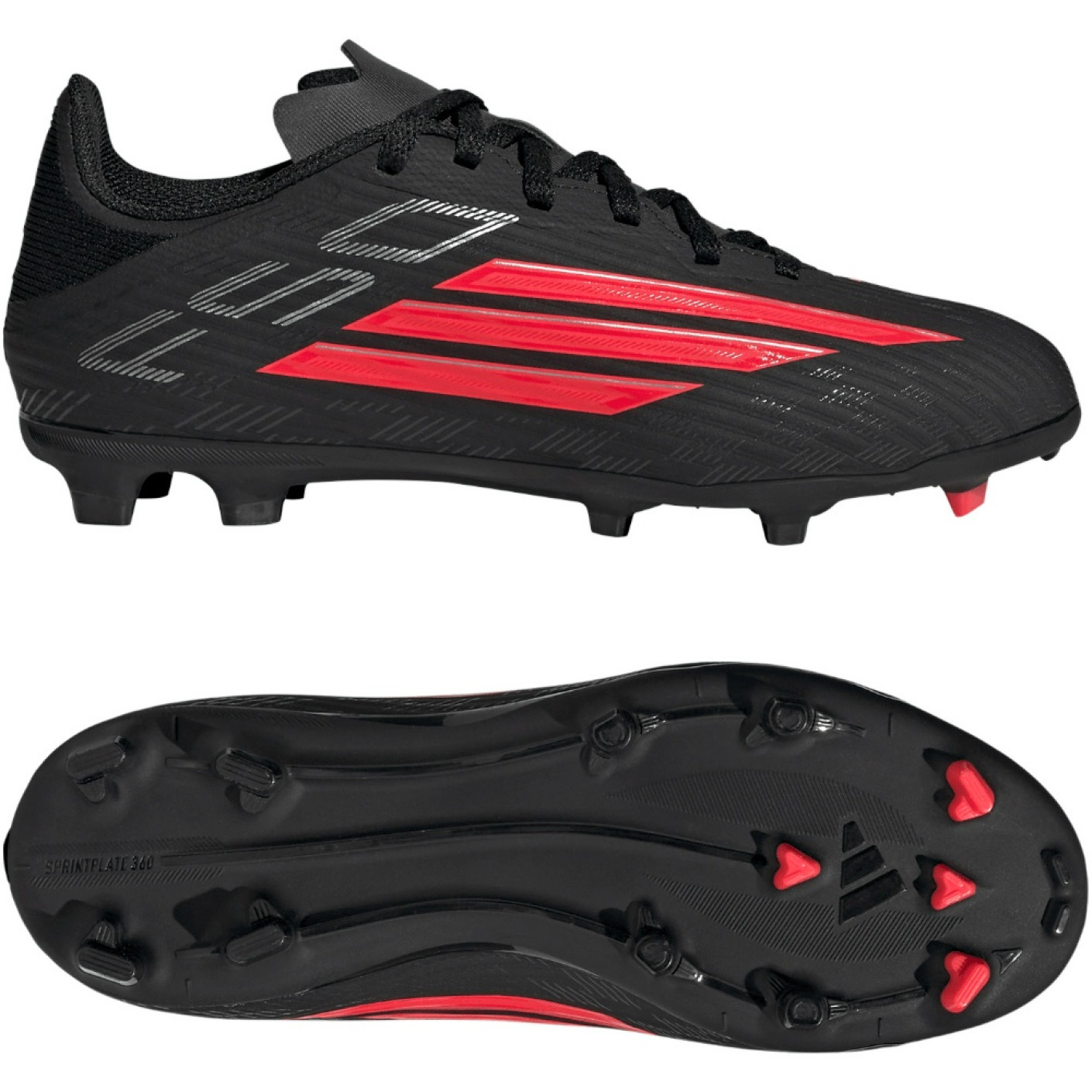 adidas F50 League Grass/Artificial Grass Football Boots (MG) Kids Black Red Dark Grey
