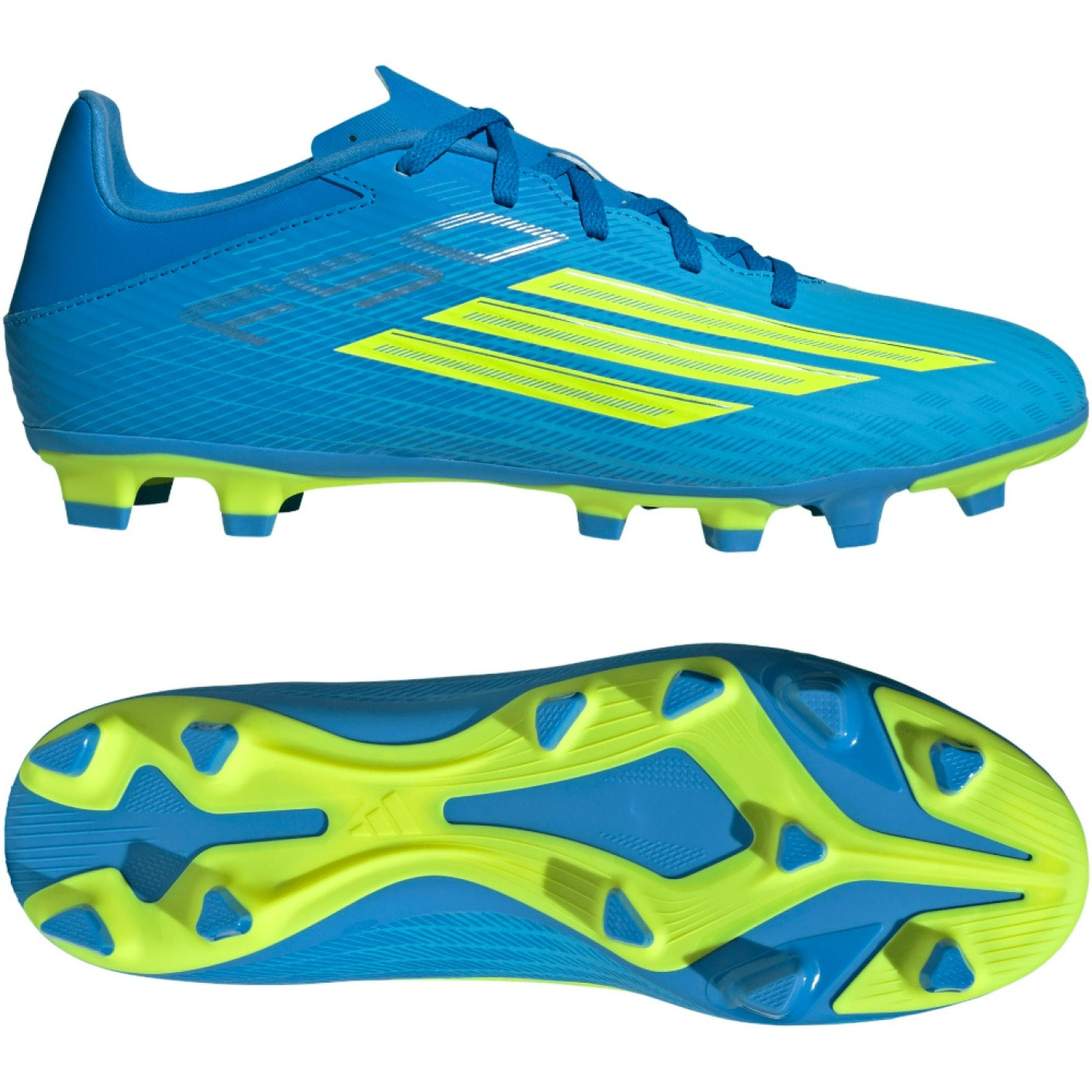 adidas F50 Club Gras / Kunstgras Voetbalschoenen (MG) Blauw Neongeel