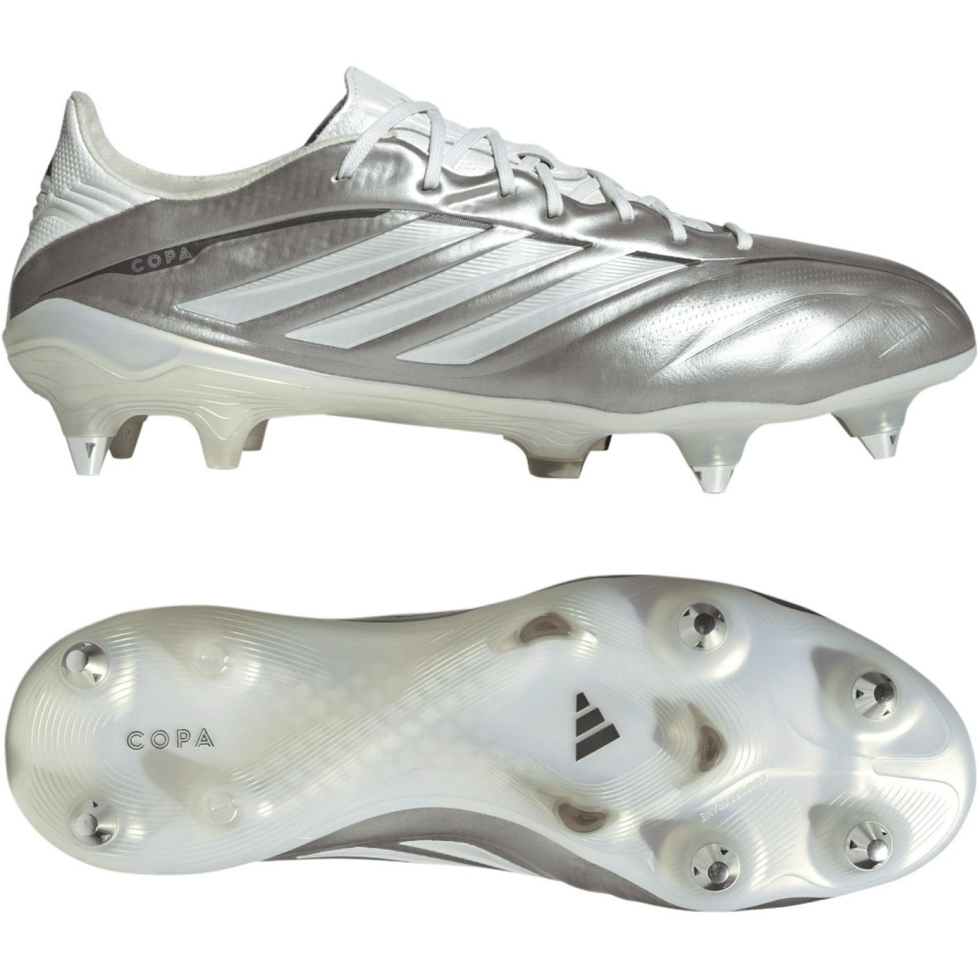 adidas Copa Pure IV Elite Iron Stud Football Boots (SG) Silver White Dark Grey