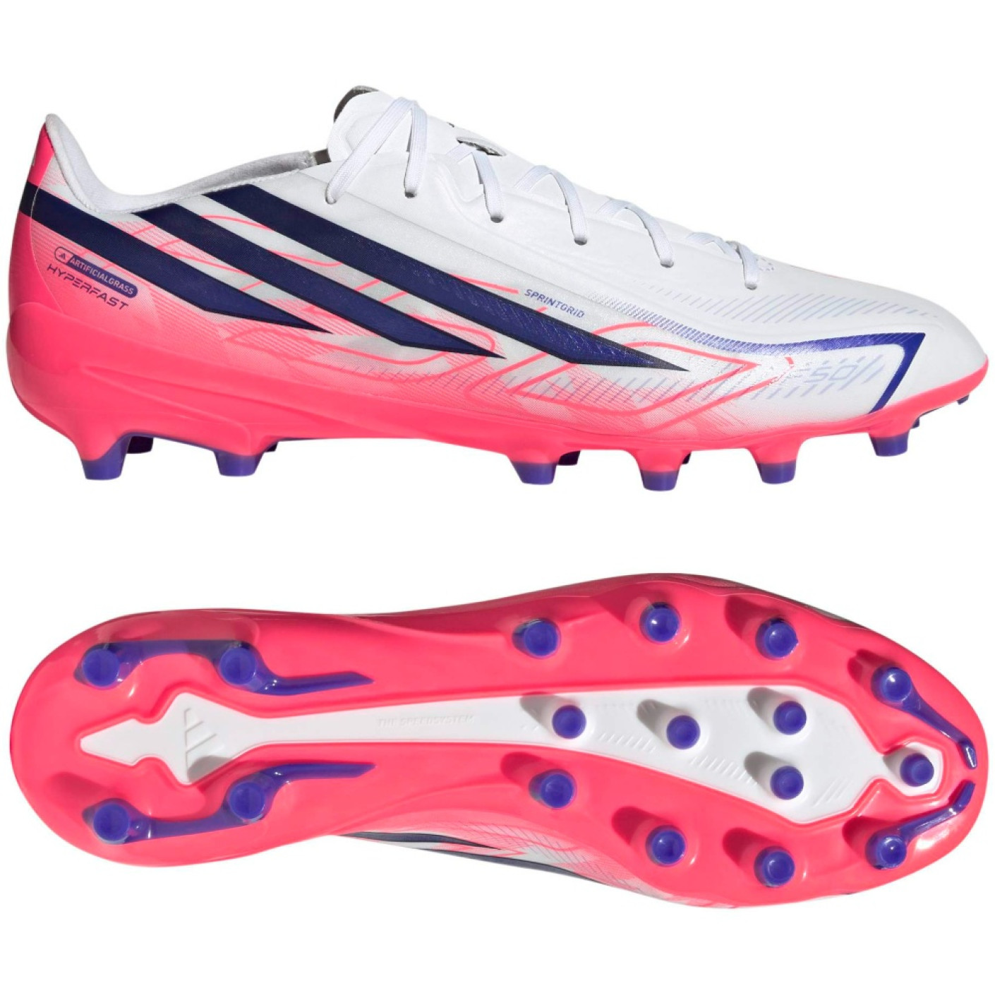 adidas F50 Hyperfast League Kunstgras Voetbalschoenen (AG) Wit Paars Roze