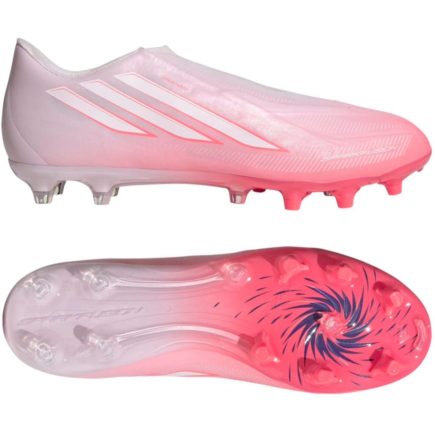 adidas F50 Sparkfusion League Laceless Grass/Artificial Grass Football Boots (MG) Women's Pink White