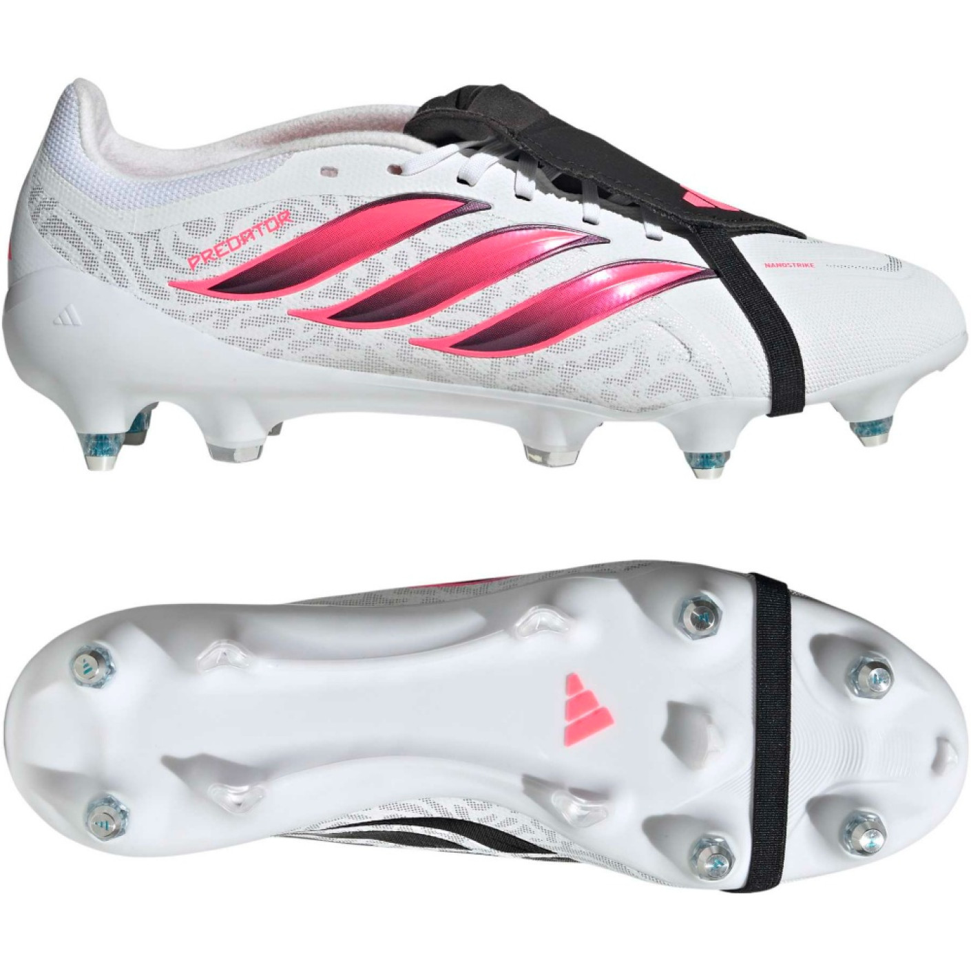 adidas Predator League FT IJzeren-Nop Voetbalschoenen (SG) Wit Zwart Roze