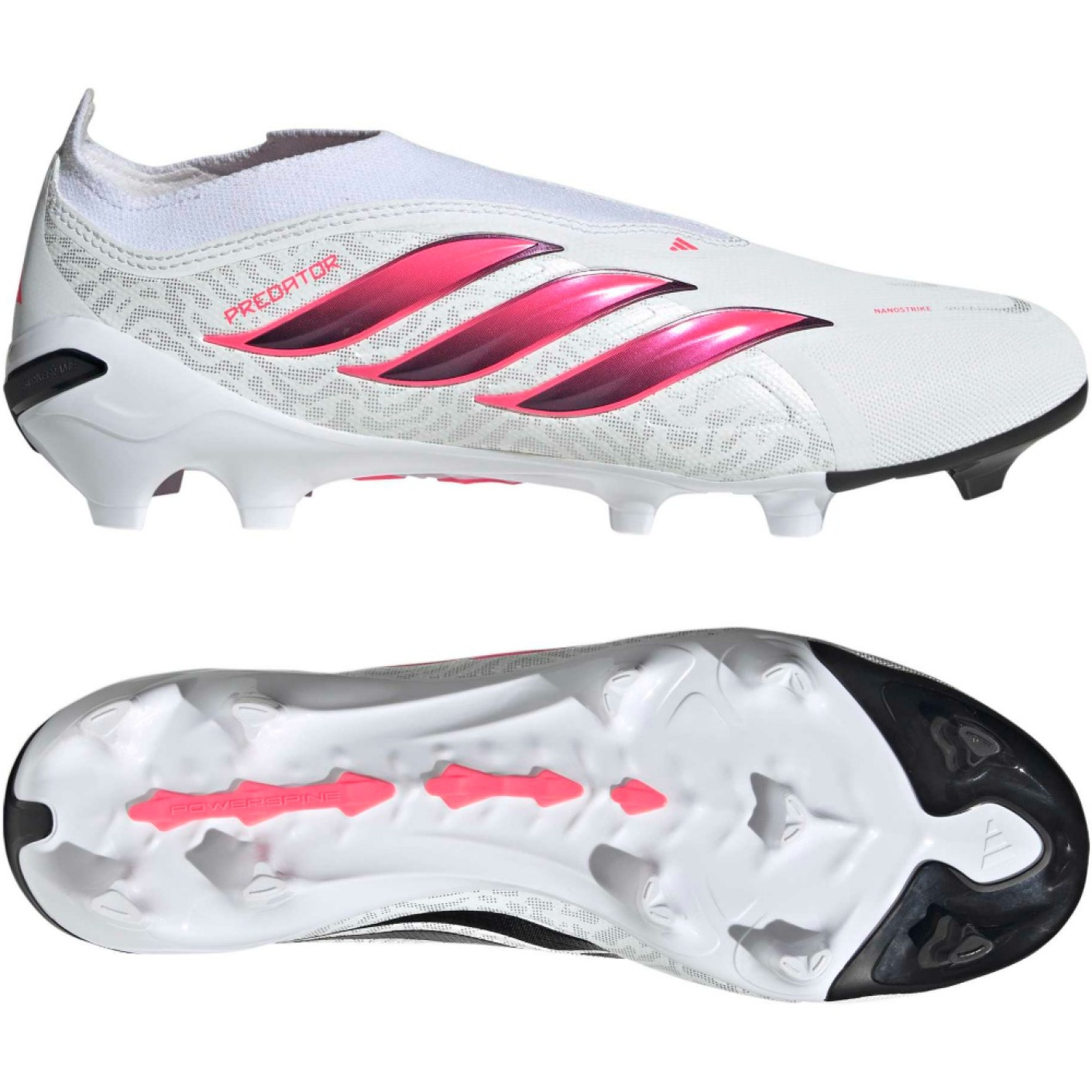 adidas Predator League Laceless Grass Football Boots (FG) White Black Pink
