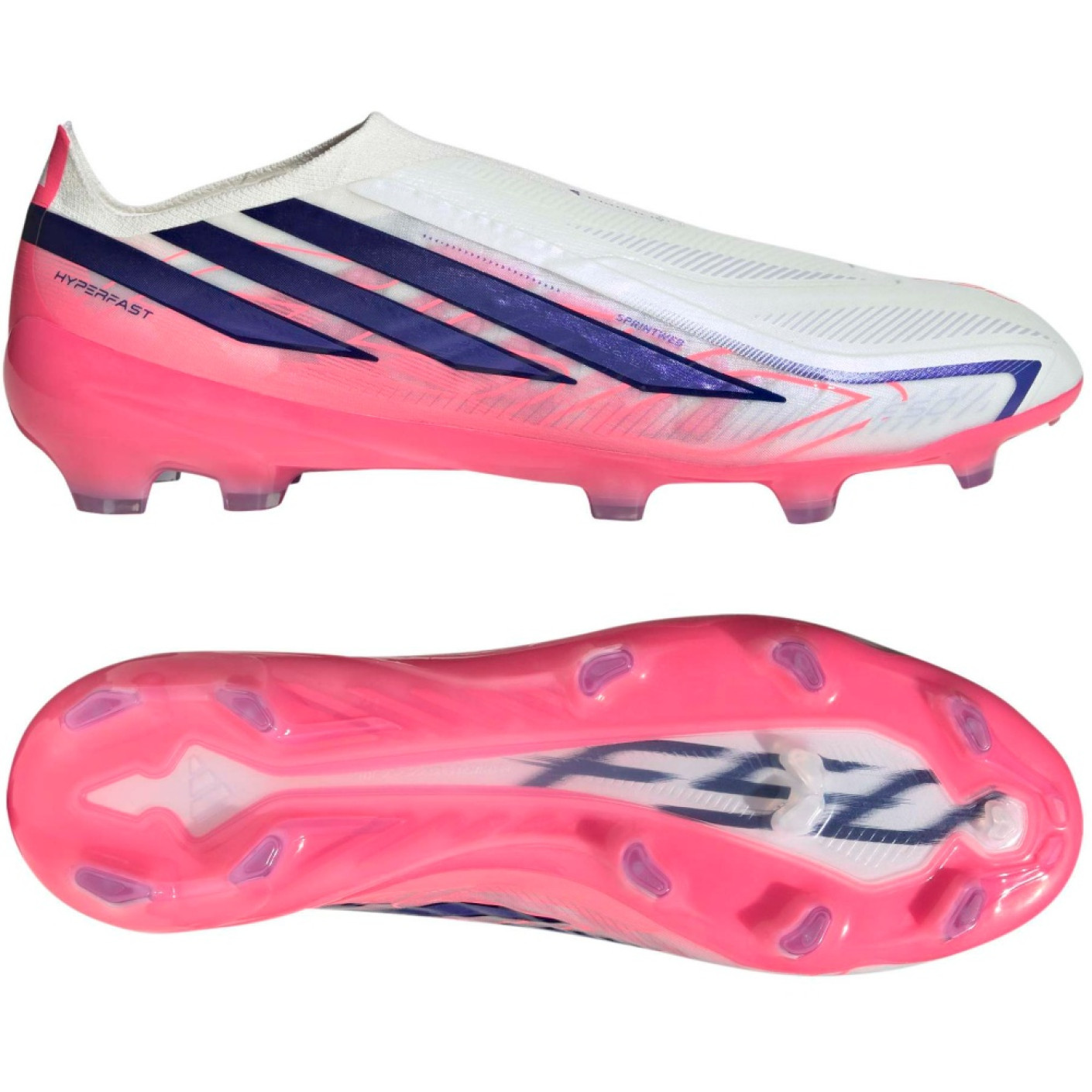 adidas F50 Hyperfast Pro Veterloze Gras Voetbalschoenen (FG) Wit Paars Roze
