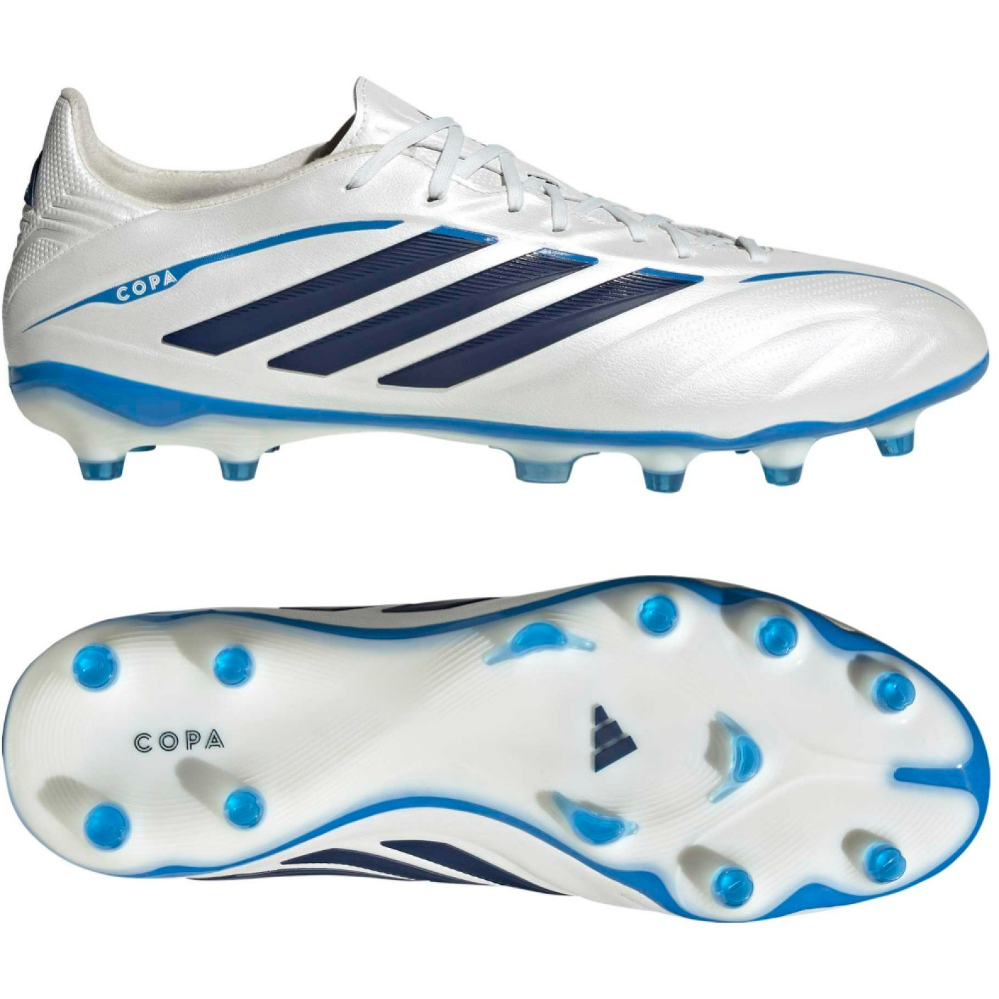 adidas Copa Pure IV Pro Gras Voetbalschoenen (FG) Wit Blauw Donkerblauw