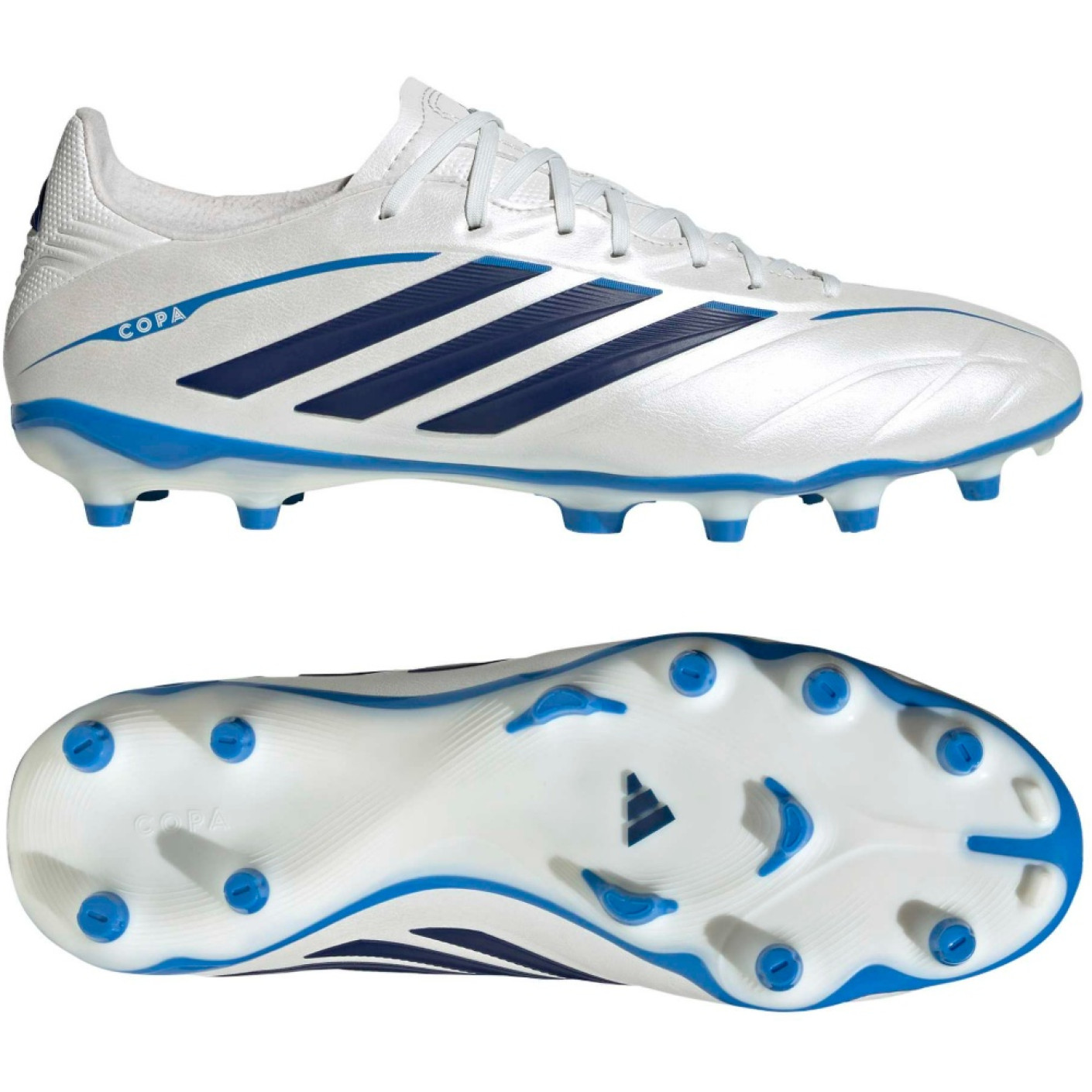 adidas Copa Pure IV League Gras Voetbalschoenen (FG) Wit Blauw Donkerblauw
