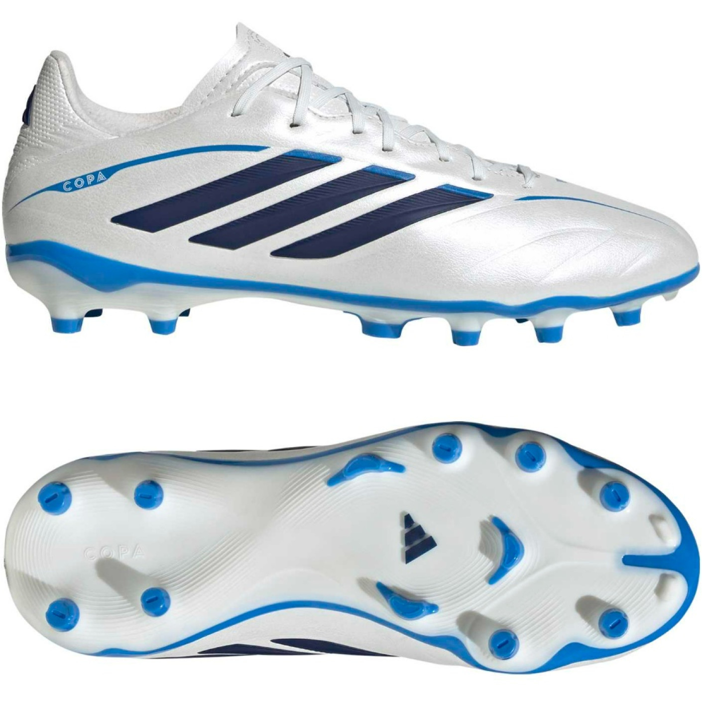 adidas Copa Pure IV League Gras Football Boots (FG) Kids White Blue Dark Blue
