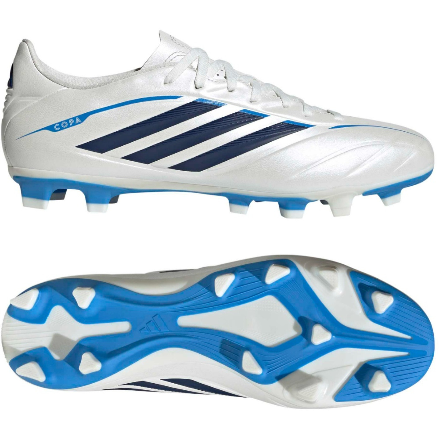 adidas Copa Pure IV Club Gras / Kunstgras Voetbalschoenen (MG) Wit Blauw Donkerblauw