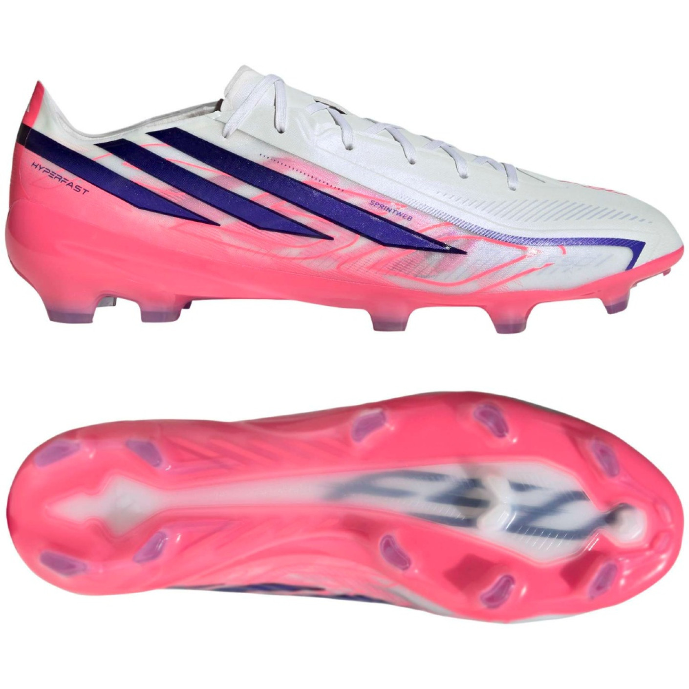 adidas F50 Hyperfast Pro Gras Voetbalschoenen (FG) Wit Paars Roze