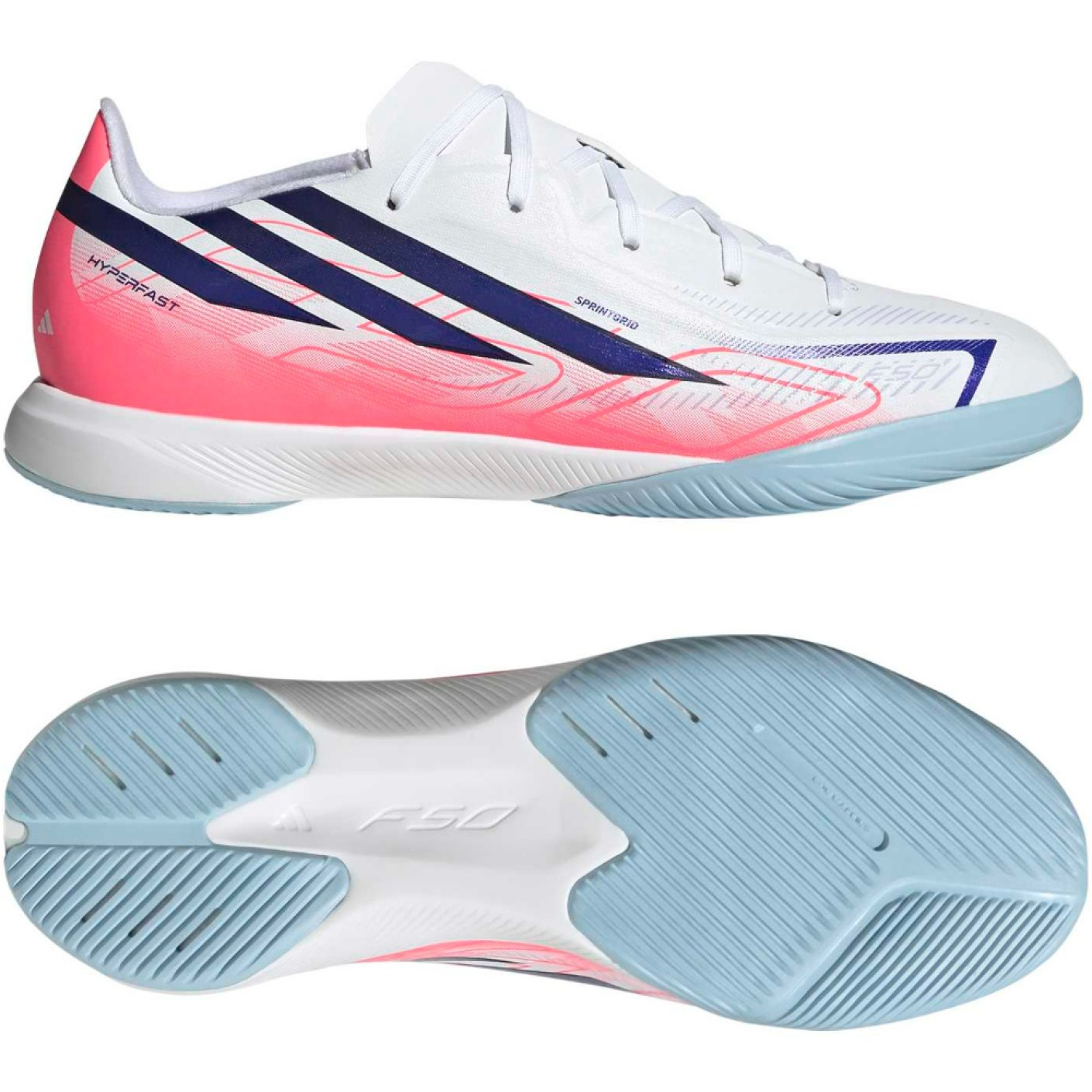 adidas F50 Hyperfast League Zaalvoetbalschoenen (IN) Kids Wit Paars Roze