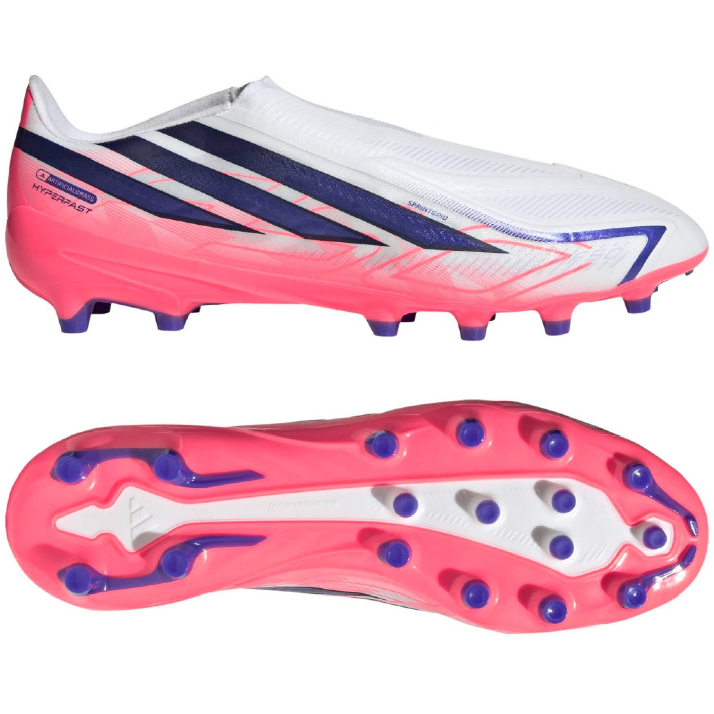 adidas F50 Hyperfast League Veterloze Kunstgras Voetbalschoenen (AG) Wit Paars Roze
