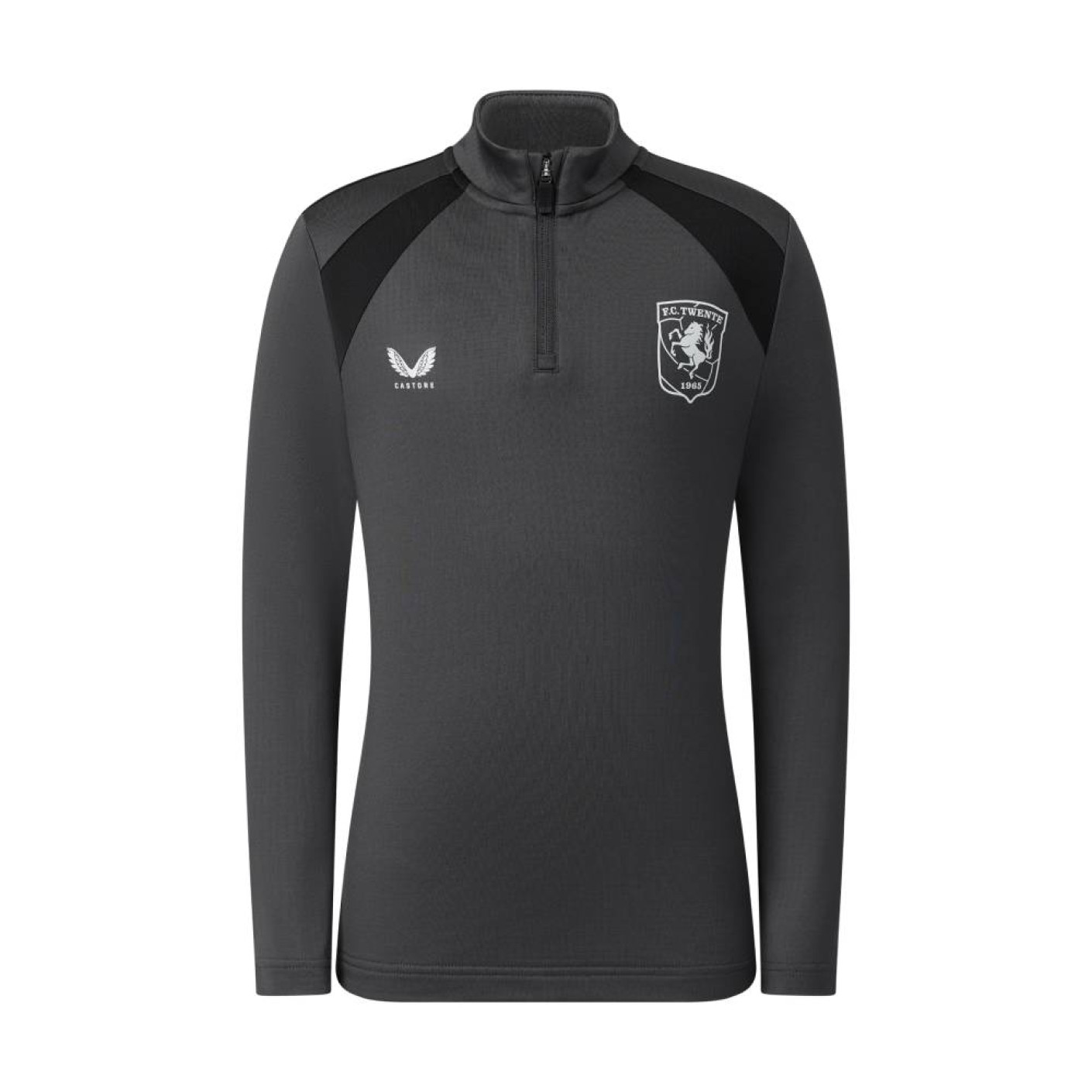 Castore FC Twente Trainingstrui 1/4-Zip 2026-2027 Kids Donkergrijs Zwart