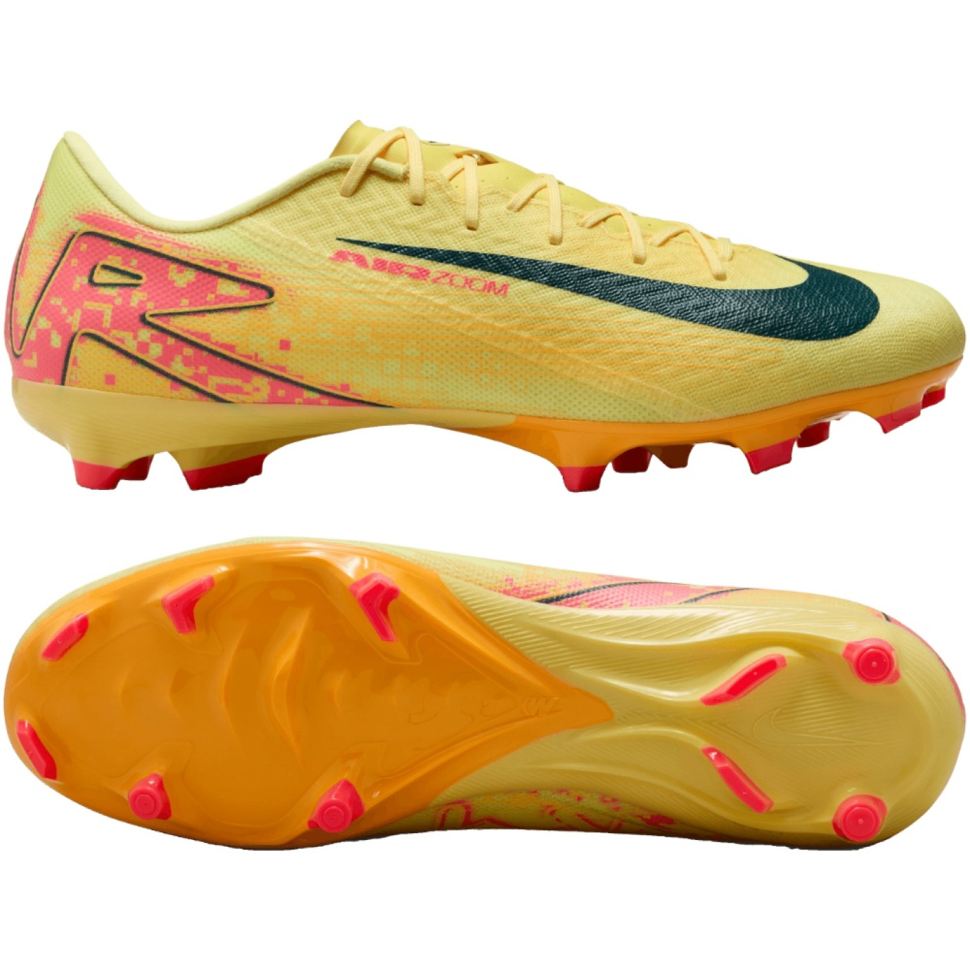 Nike Zoom Mercurial Vapor 16 Mbappé Academy Gras / Kunstgras Voetbalschoenen (MG) Geel Roze Oranje