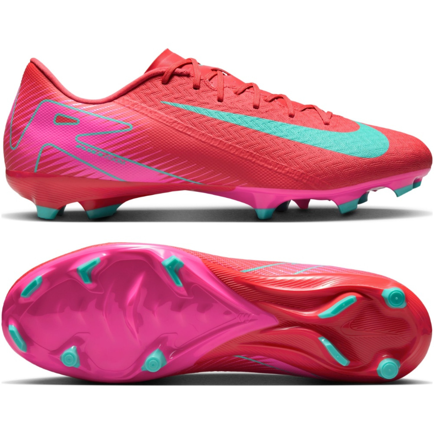 Nike Zoom Mercurial Vapor 16 Academy Gras / Kunstgras Voetbalschoenen (MG) Rood Turquoise Roze