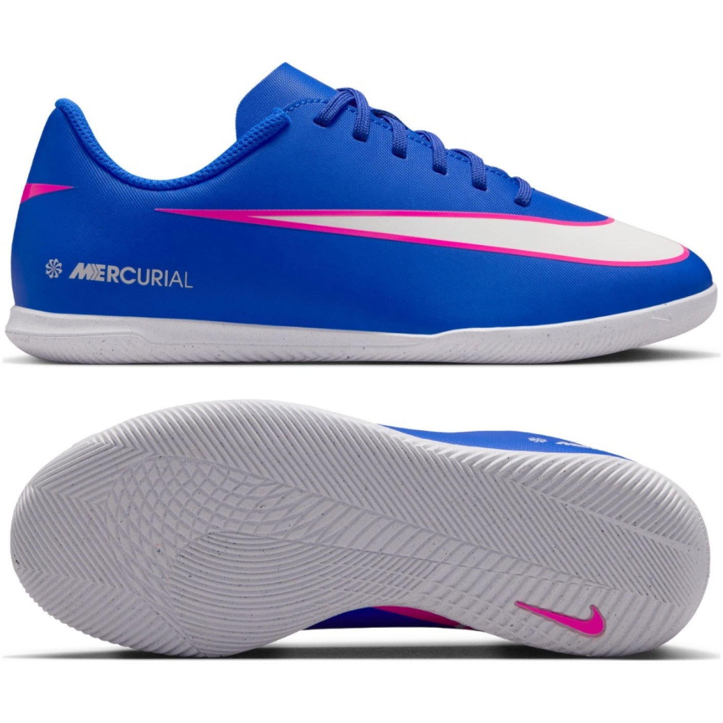 Nike Mercurial Vapor 16 Club Zaalvoetbalschoenen (IN) Kids Blauw Wit Felroze