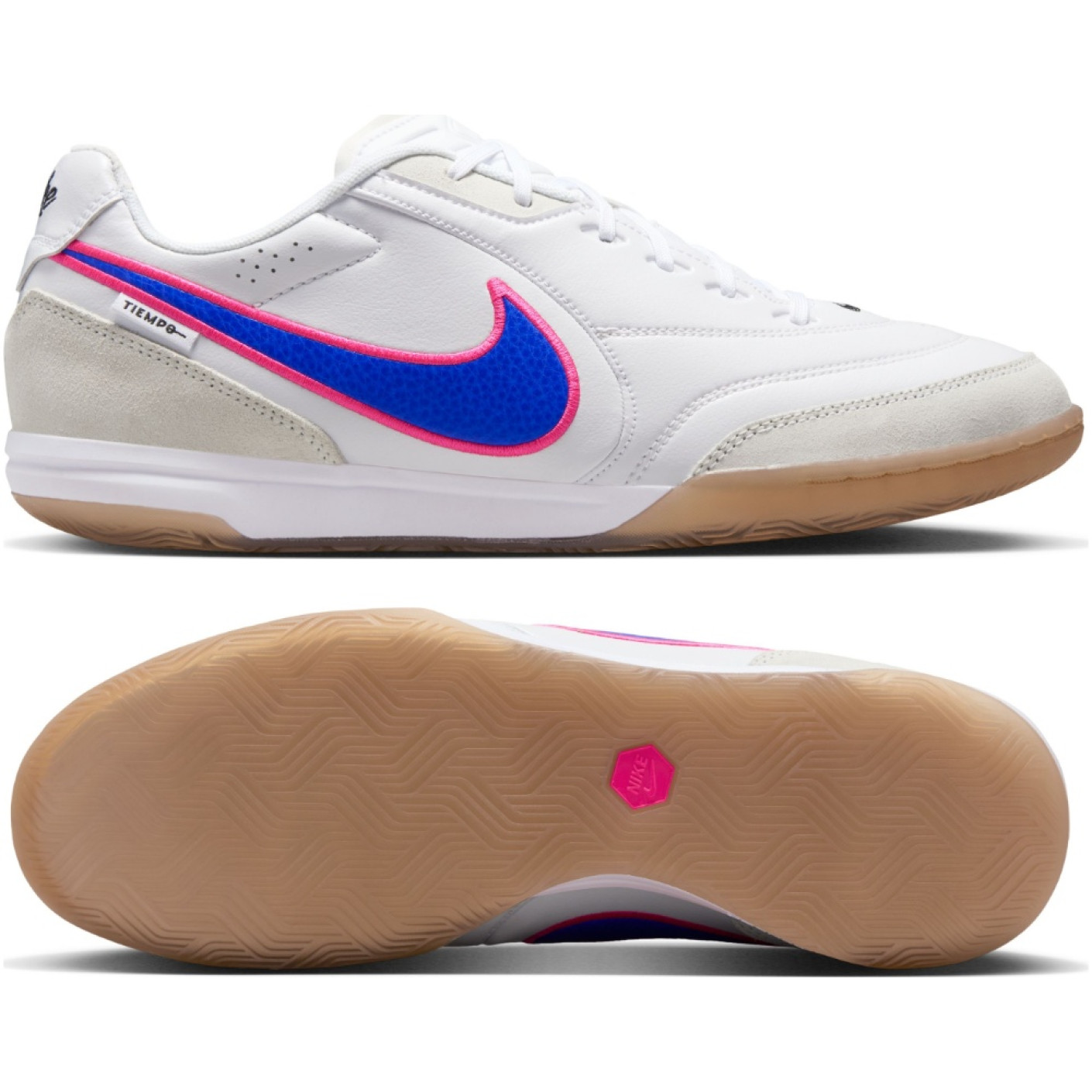 Nike Tiempo Streetgato Straatvoetbalschoenen Wit Blauw Felroze