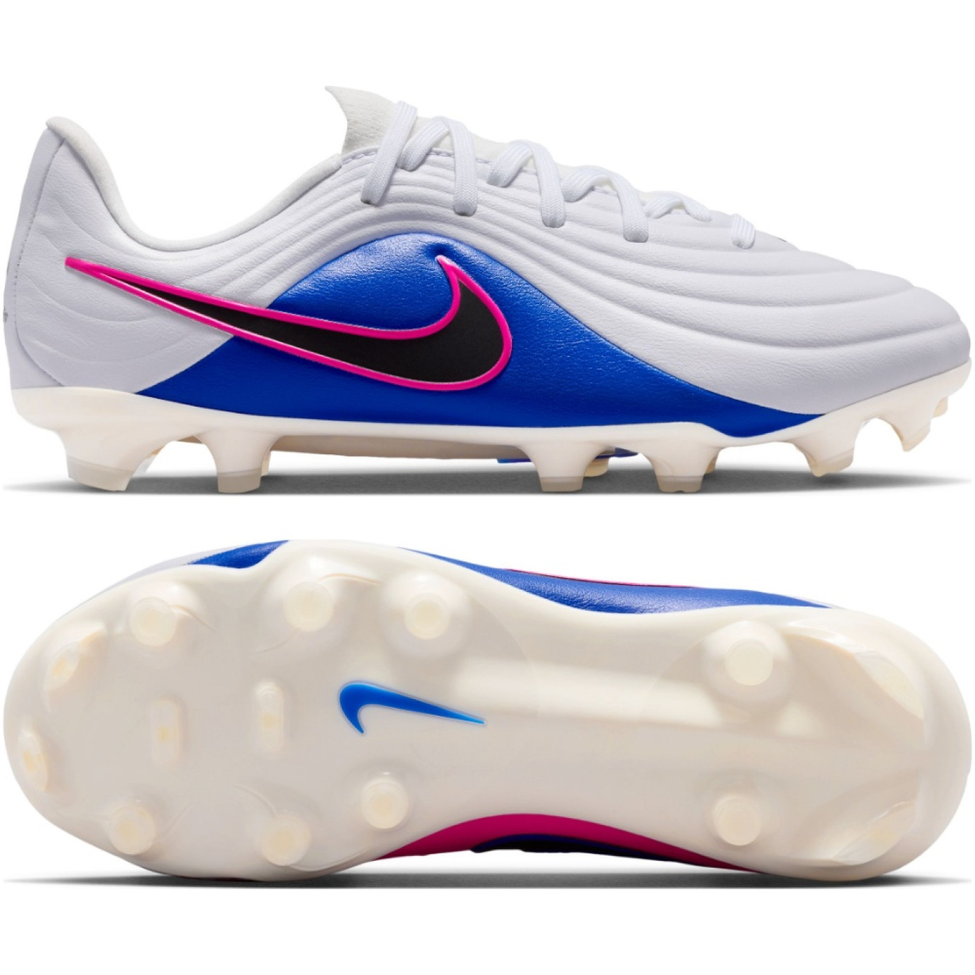 Nike Tiempo Maestro Academy Gras / Kunstgras Voetbalschoenen (MG) Kids Wit Blauw Felroze