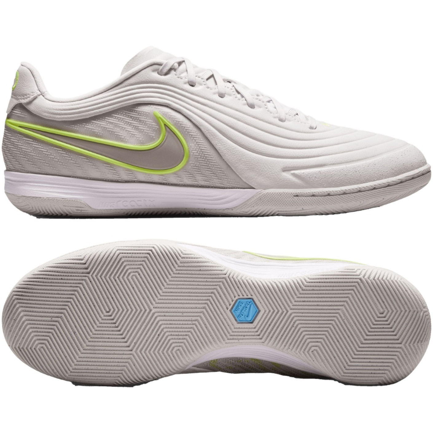 Nike Tiempo Reactato Indoor Football Boots (IN) Light Grey Lime