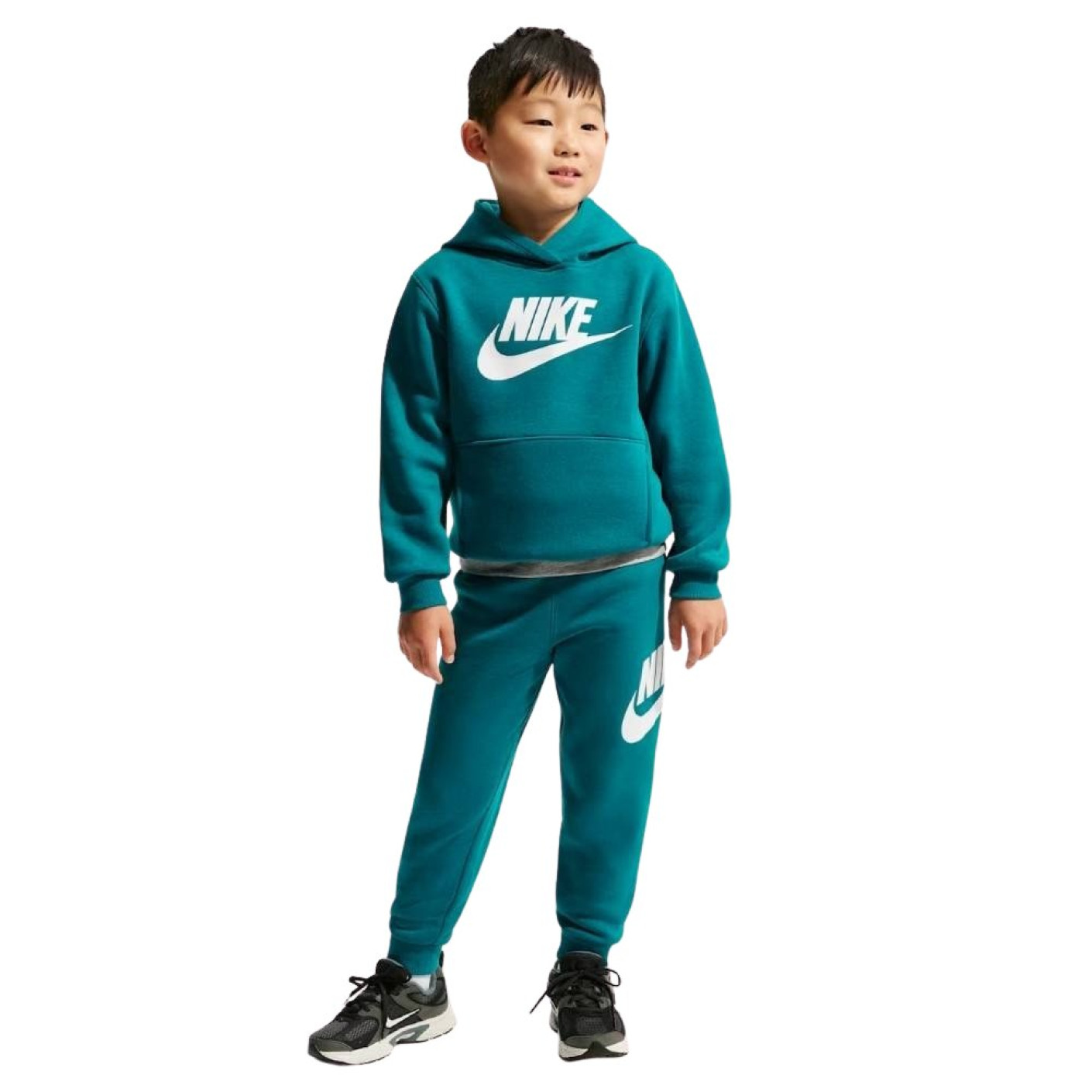 Nike Club Fleece Tracksuit Hooded Toddlers/Preschoolers Teal Green White