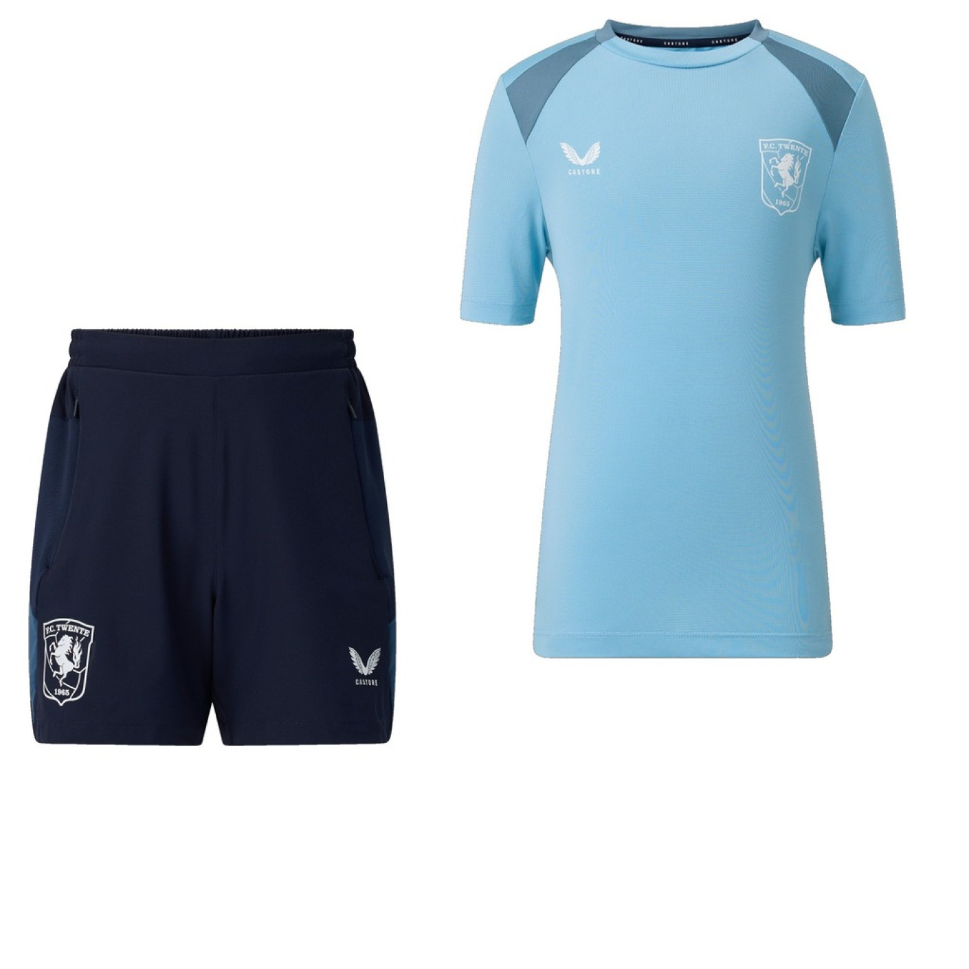 Castore FC Twente Training Set 2026-2027 Kids Light Blue Dark Grey