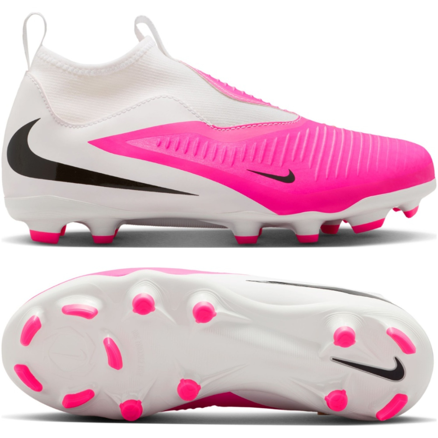 Nike Phantom 6 High Academy Grass/Artificial Grass Football Boots (MG) Kids White Hot Pink Black