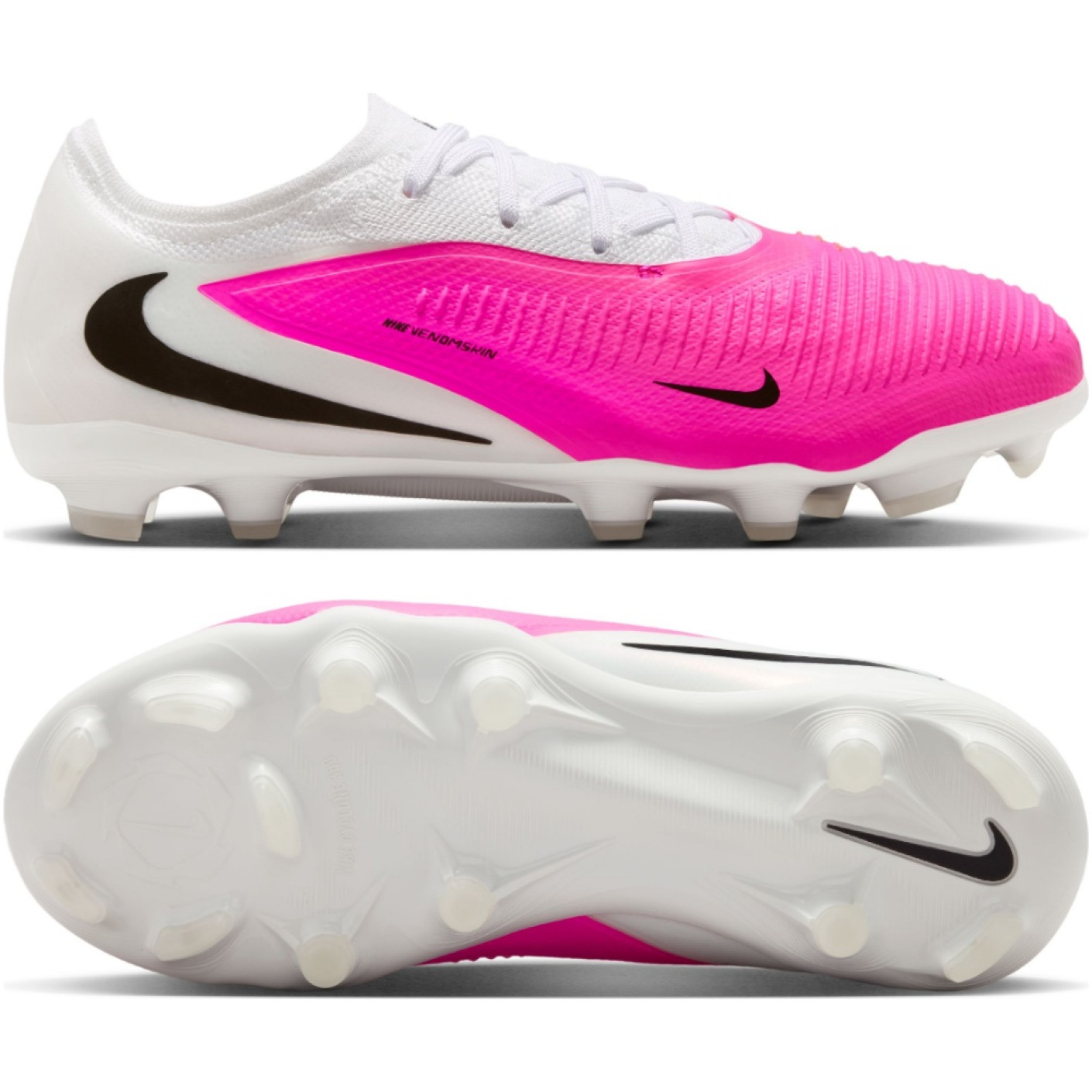 Nike Phantom 6 Low Pro Grass/Artificial Grass Football Boots (MG) Kids White Hot Pink Black